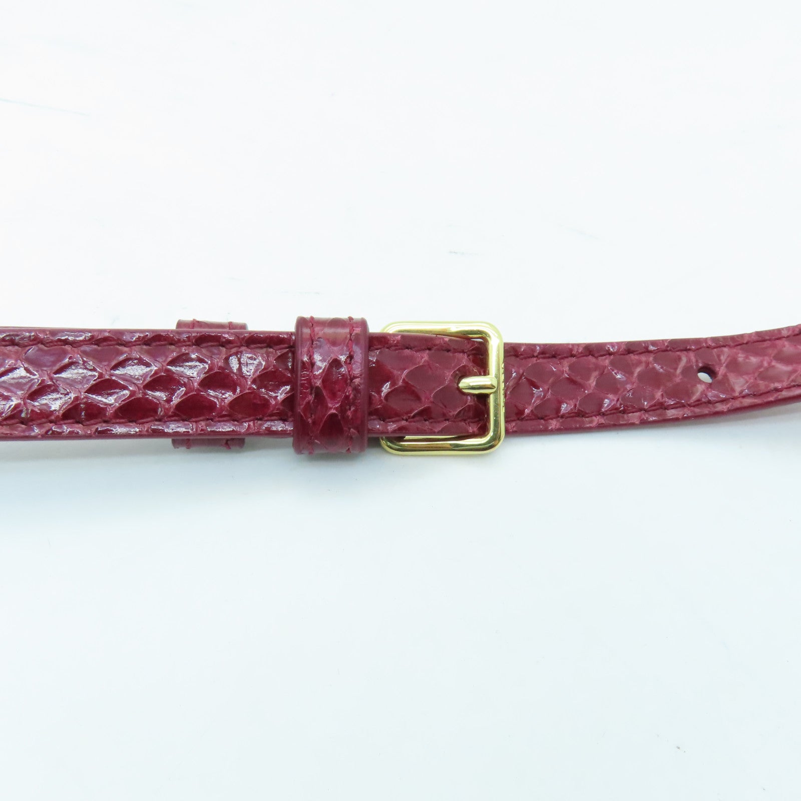 CELINE Snakeskin Leather Triomphe Nano Shoulder Bag Fuchsia with Gold Buckle