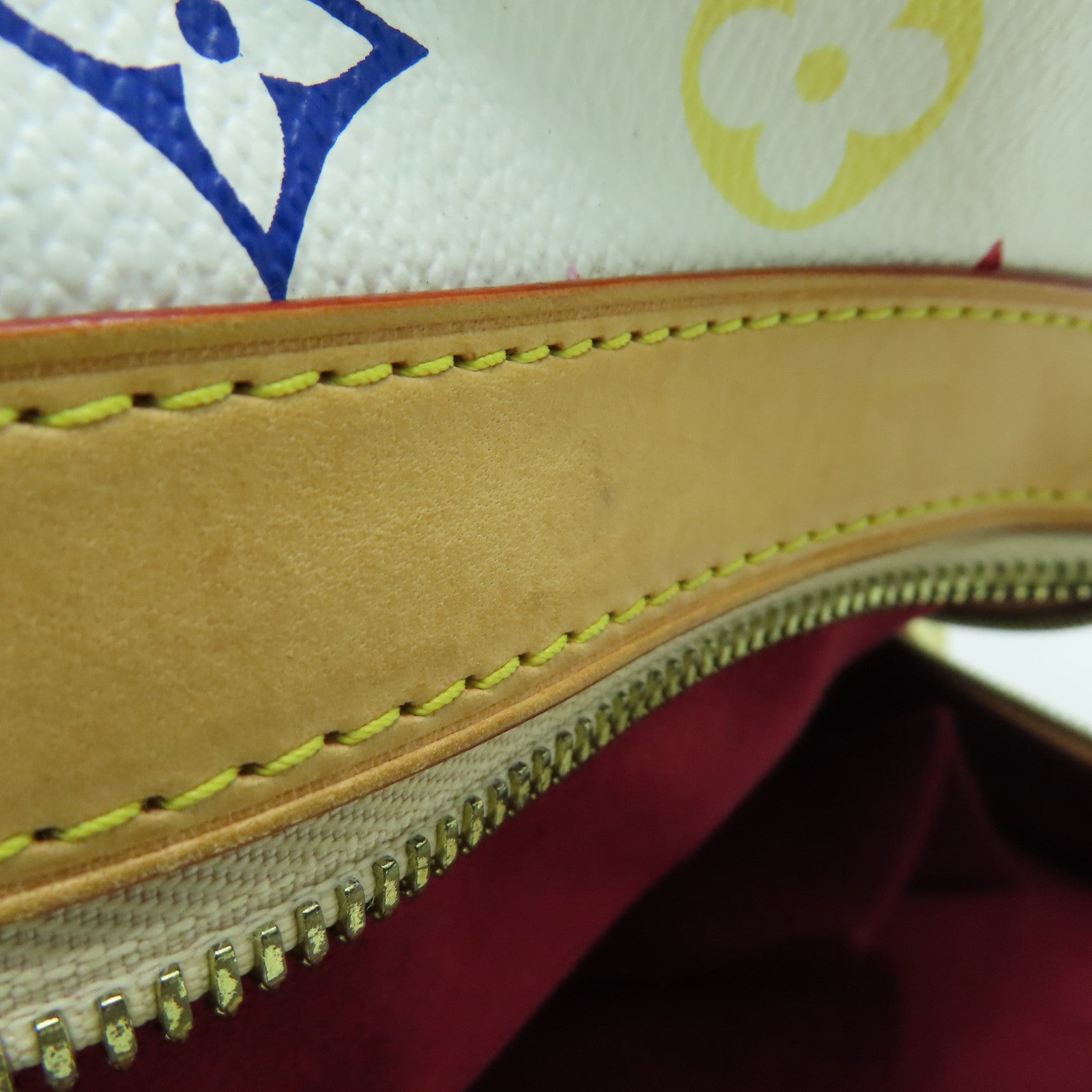 LOUIS VUITTON Monogram Multicolore Claudia Handbag Gold Buckle Hand Bag White