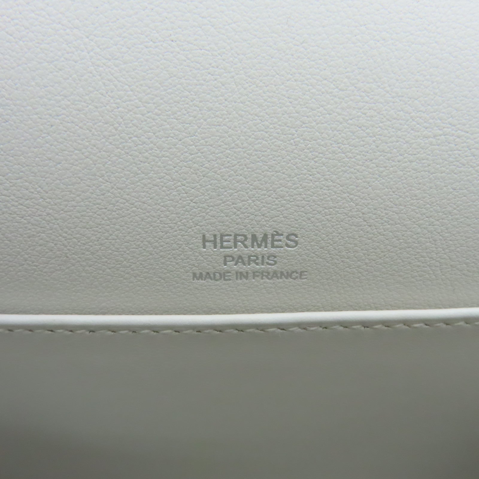 HERMES Evercolor皮革Mini Roulis Shoulder Bag銀扣肩背袋Gris Pale/奶灰色