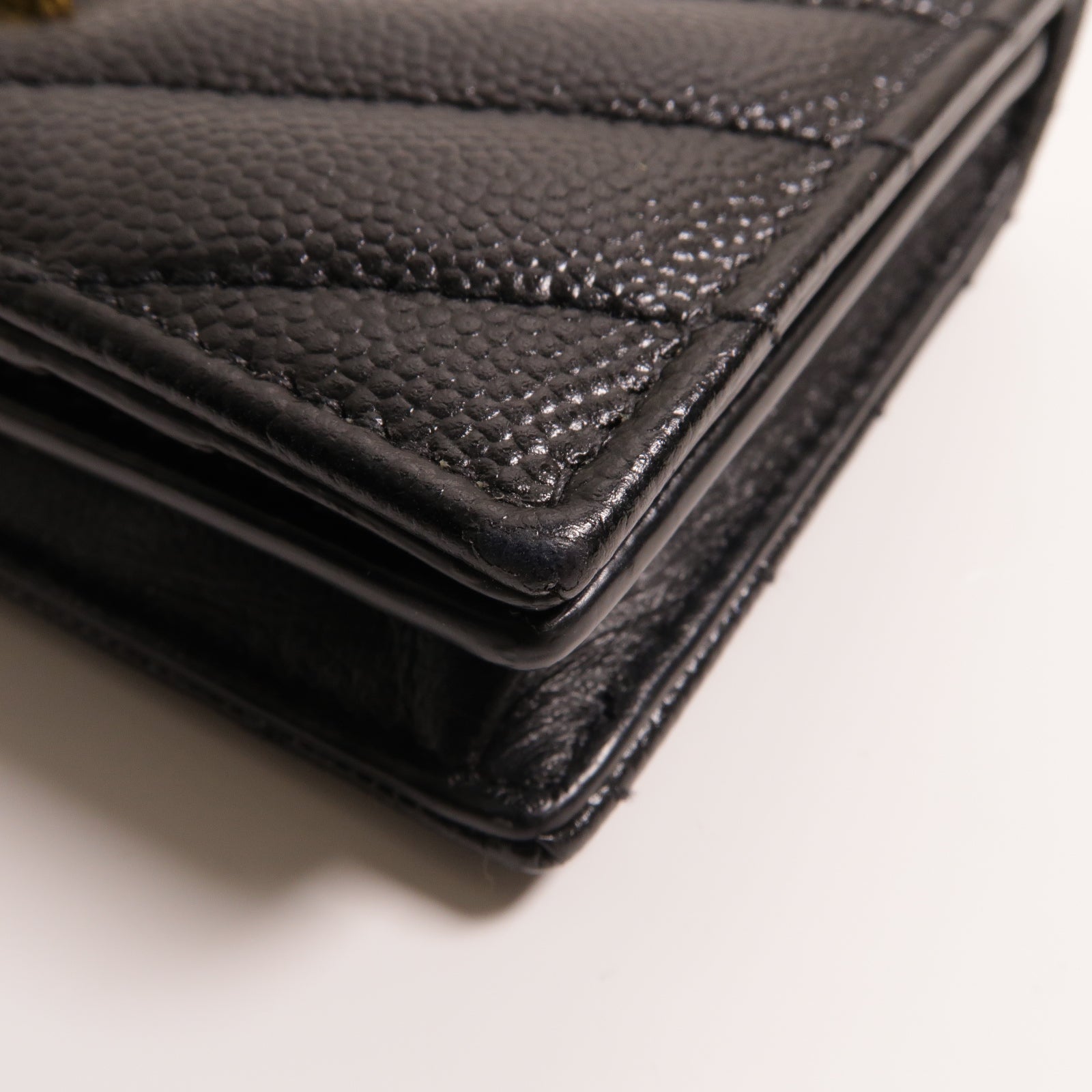 SAINT LAURENT 牛皮皮革Card Case金扣卡片套黑色
