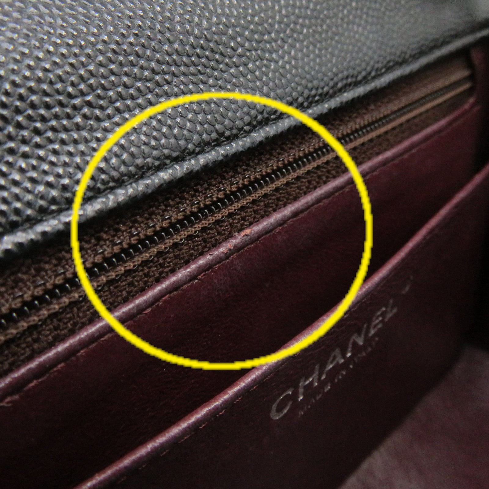 CHANEL 菱格Caviar皮革Chain Shoulder Bag銀扣鏈帶肩背袋碳灰色