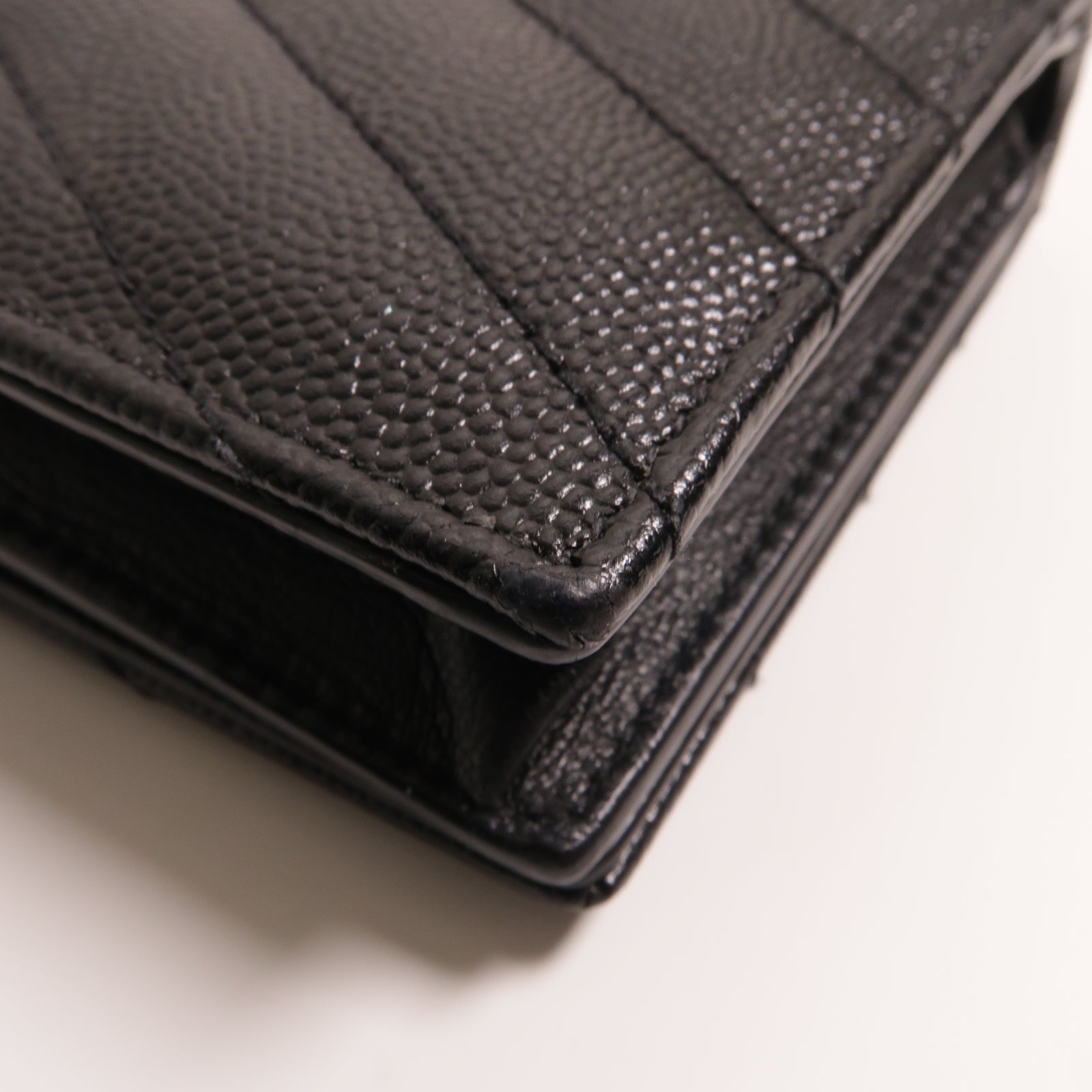 SAINT LAURENT 牛皮皮革Card Case金扣卡片套黑色