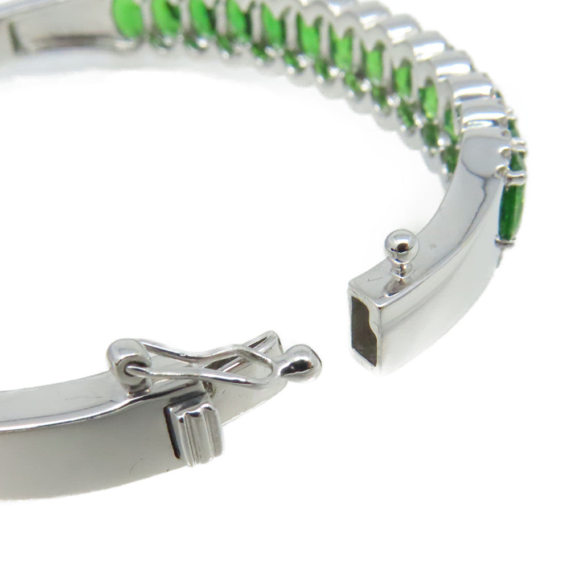 JEWELRY 18K白金/6.98ct沙弗萊寶石/0.465ct鑽石Tsavorite Diamond Bracelet手鐲