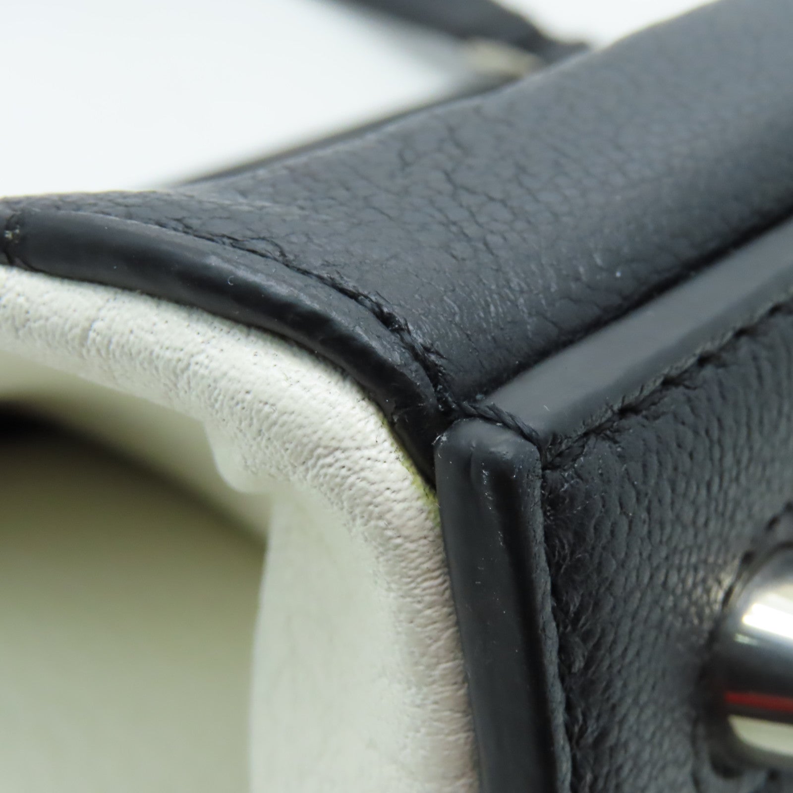 CELINE 牛皮皮革Edge Handbag銀扣手挽袋黃色/黑色/白色