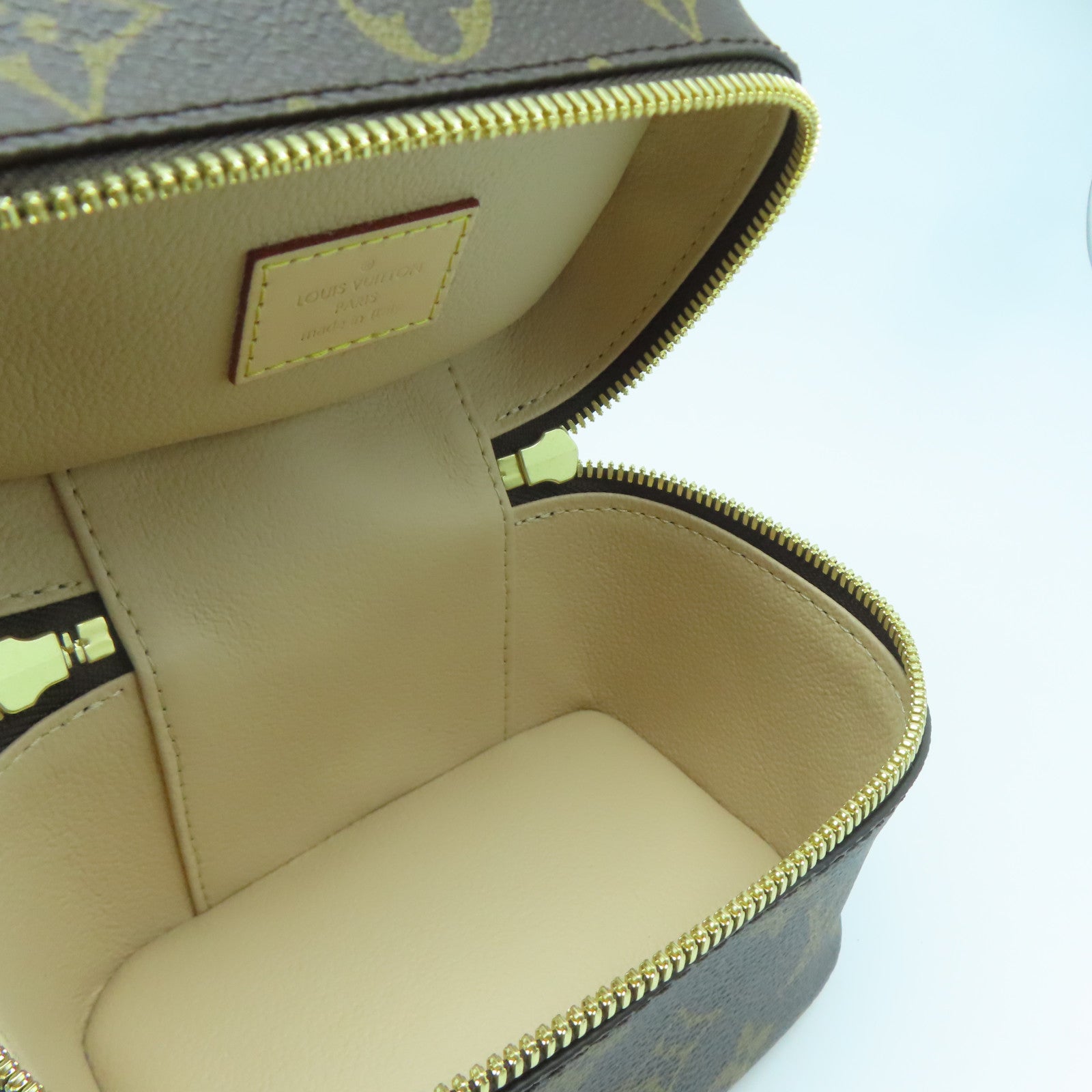 LOUIS VUITTON Monogram Nice Nano金扣化妝袋啡色