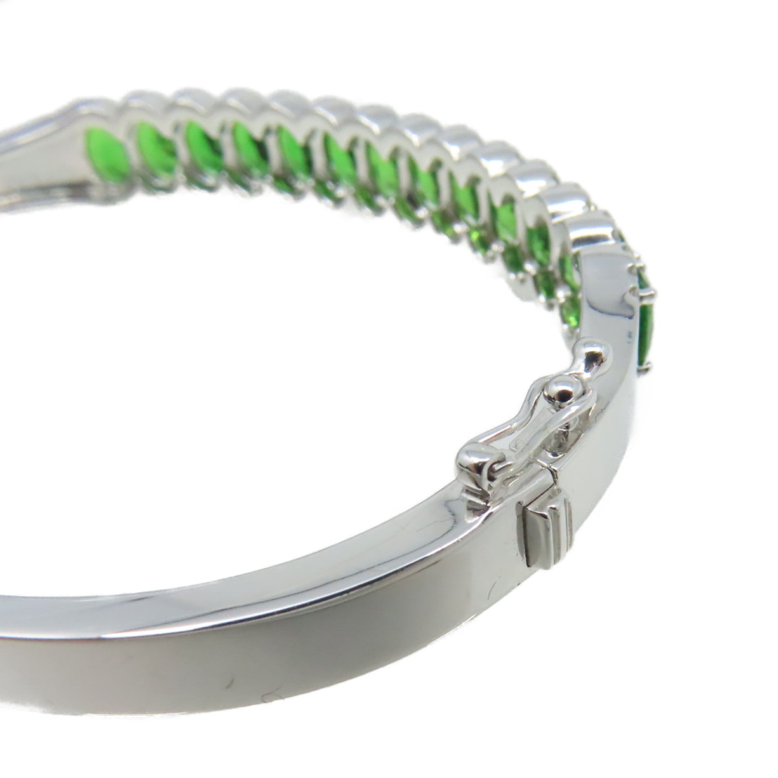 JEWELRY 18K白金/6.98ct沙弗萊寶石/0.465ct鑽石Tsavorite Diamond Bracelet手鐲