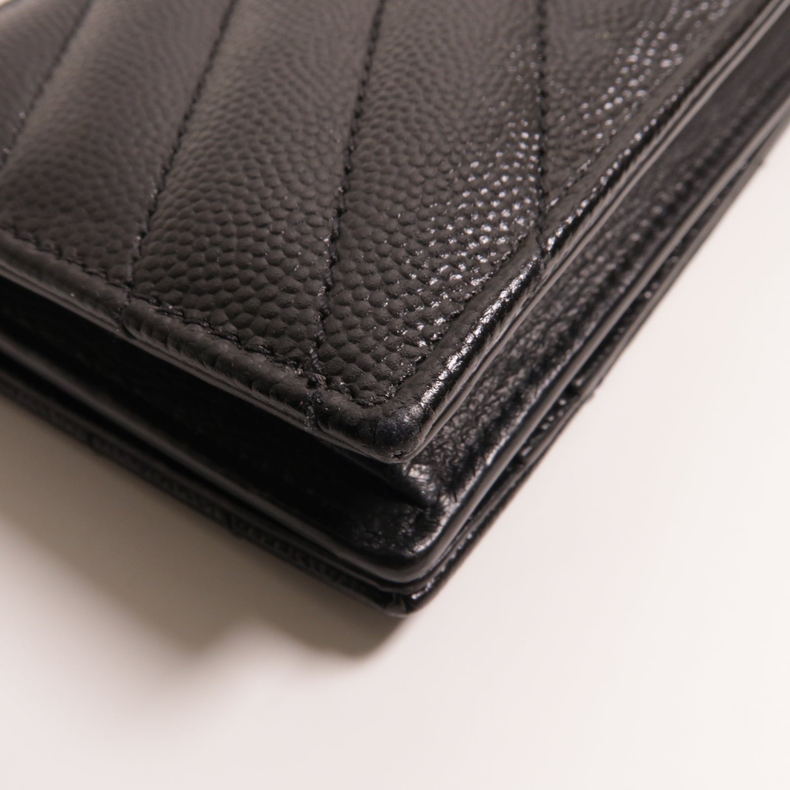 SAINT LAURENT 牛皮皮革Card Case金扣卡片套黑色