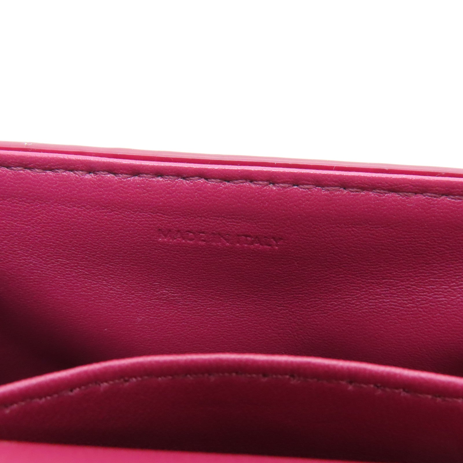 CELINE Snakeskin Leather Triomphe Nano Shoulder Bag Fuchsia with Gold Buckle