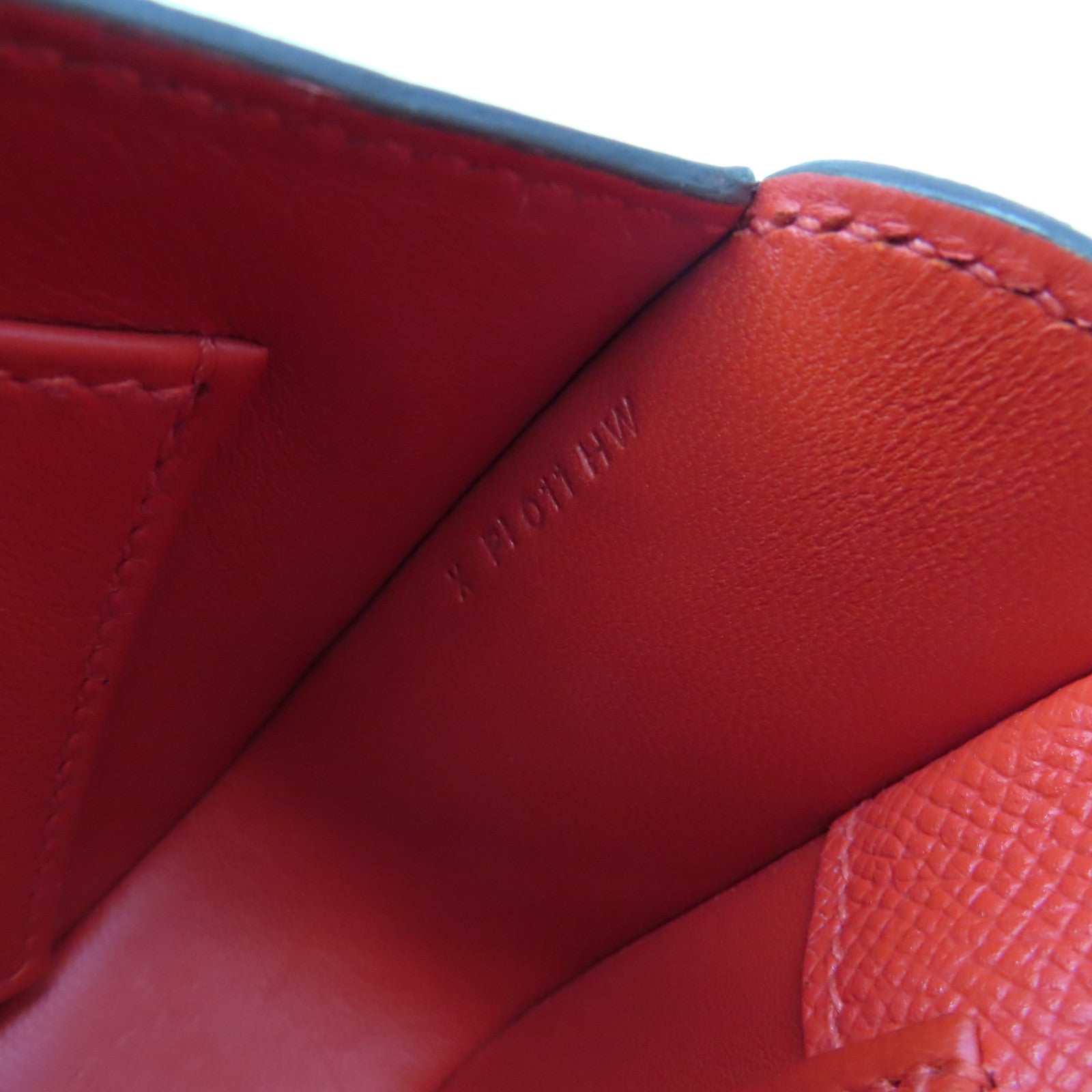 HERMES Epsom皮革Cherche Midi 22 Clutch Bag金扣手拿包Rouge Tomate番茄紅色