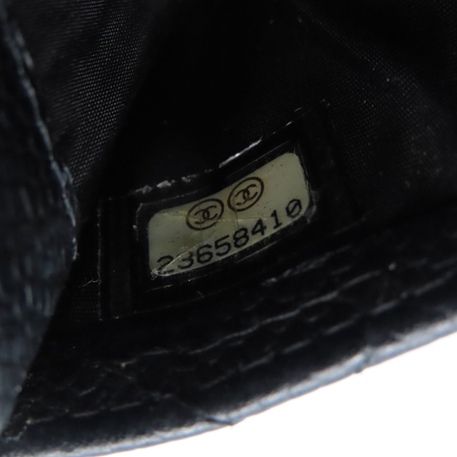 CHANEL 菱格牛皮皮革Card Case金扣卡片套黑色