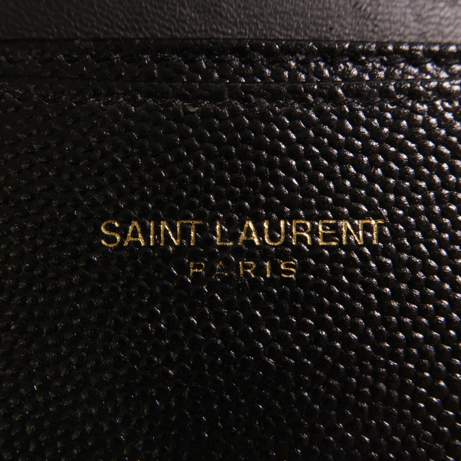 SAINT LAURENT 牛皮皮革Card Case金扣卡片套黑色