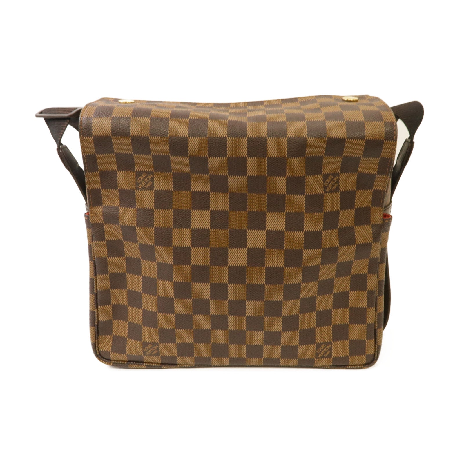 LOUIS VUITTON Damier Naviglio金扣肩背袋棕色