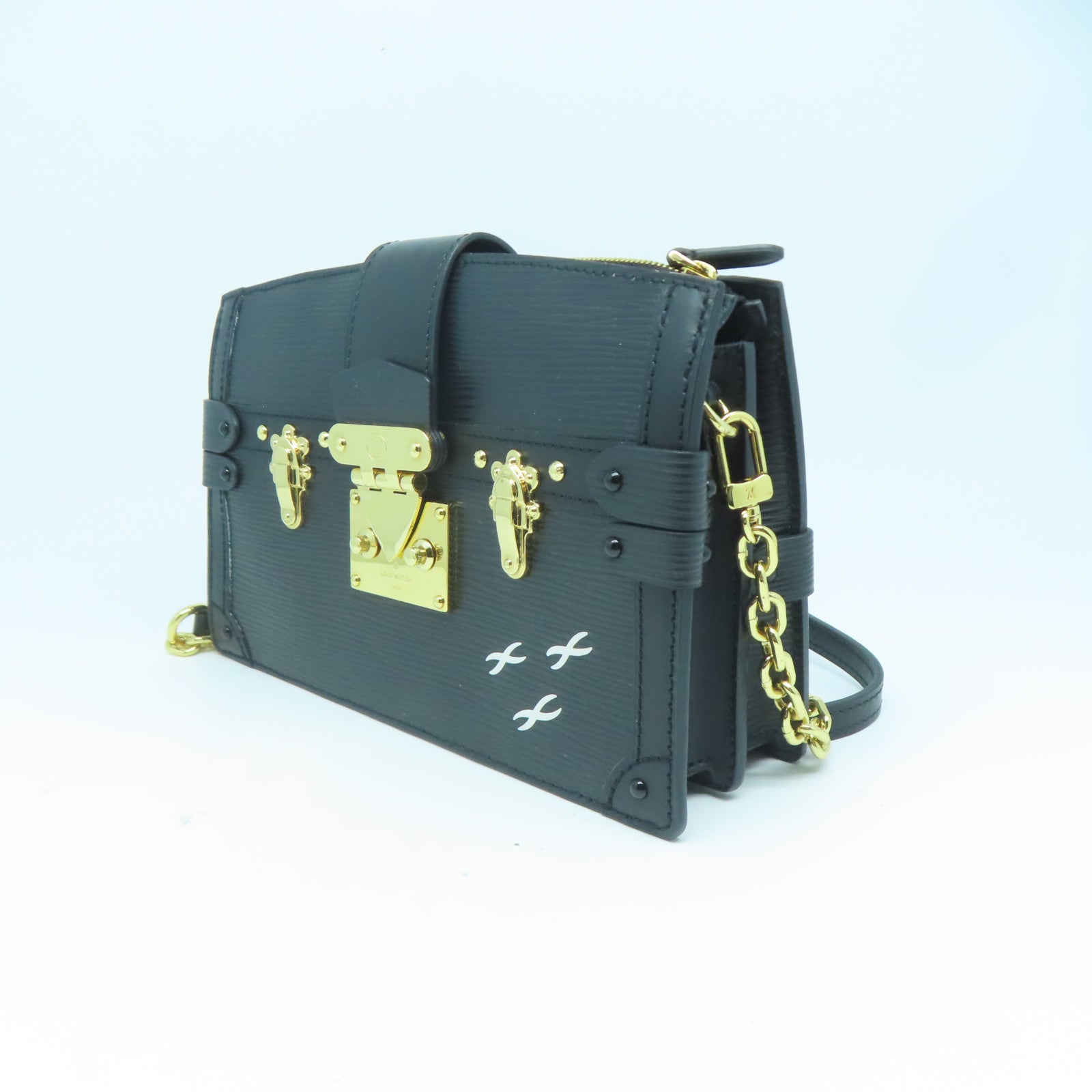 LOUIS VUITTON Epi Trunk金扣肩背袋黑色