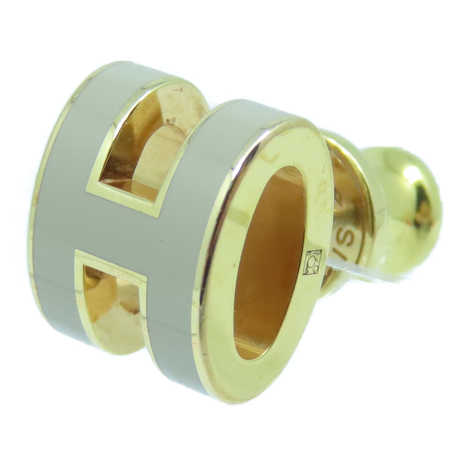 HERMES 金属Pop H耳环灰色金色