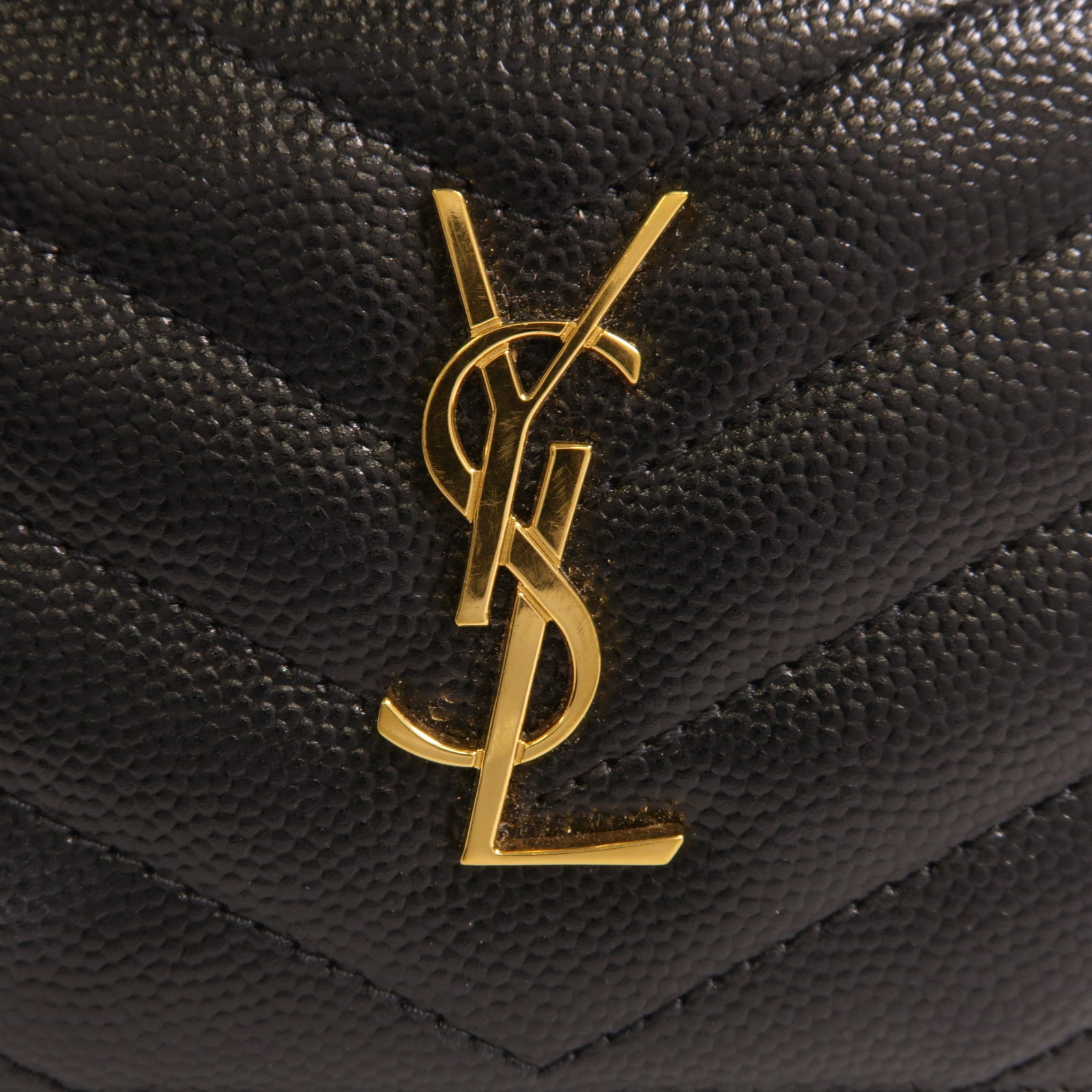 SAINT LAURENT 牛皮皮革Card Case金扣卡片套黑色
