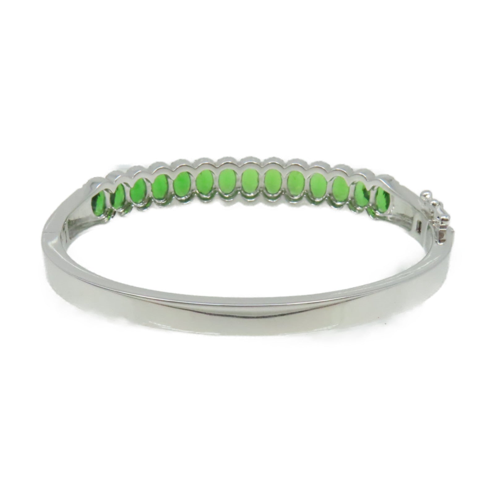 JEWELRY 18K白金/6.98ct沙弗萊寶石/0.465ct鑽石Tsavorite Diamond Bracelet手鐲