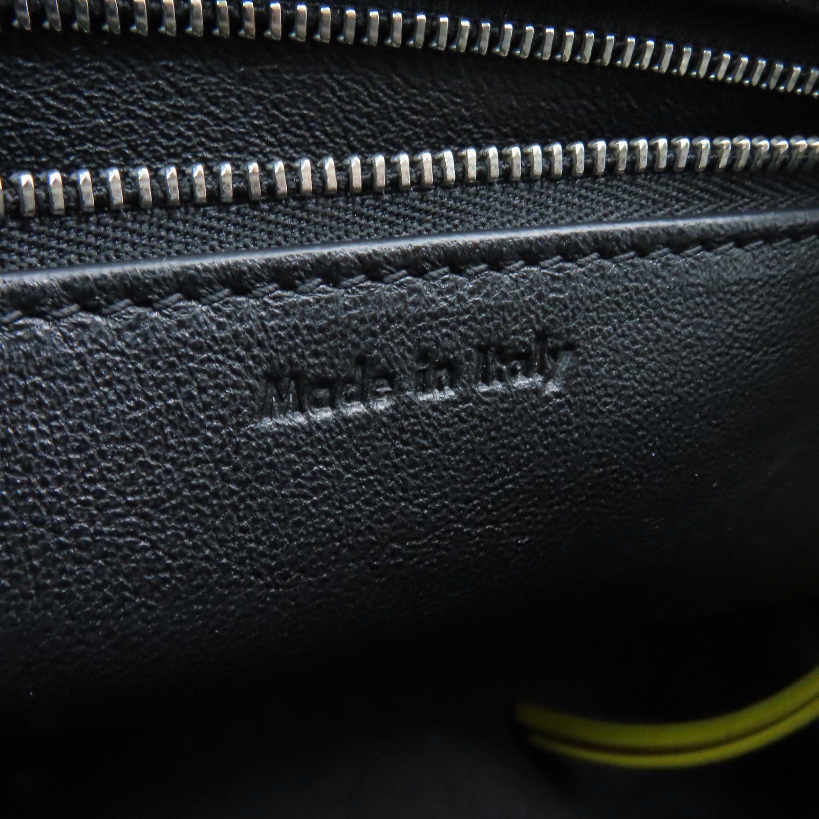 CELINE 牛皮皮革Edge Handbag銀扣手挽袋黃色/黑色/白色