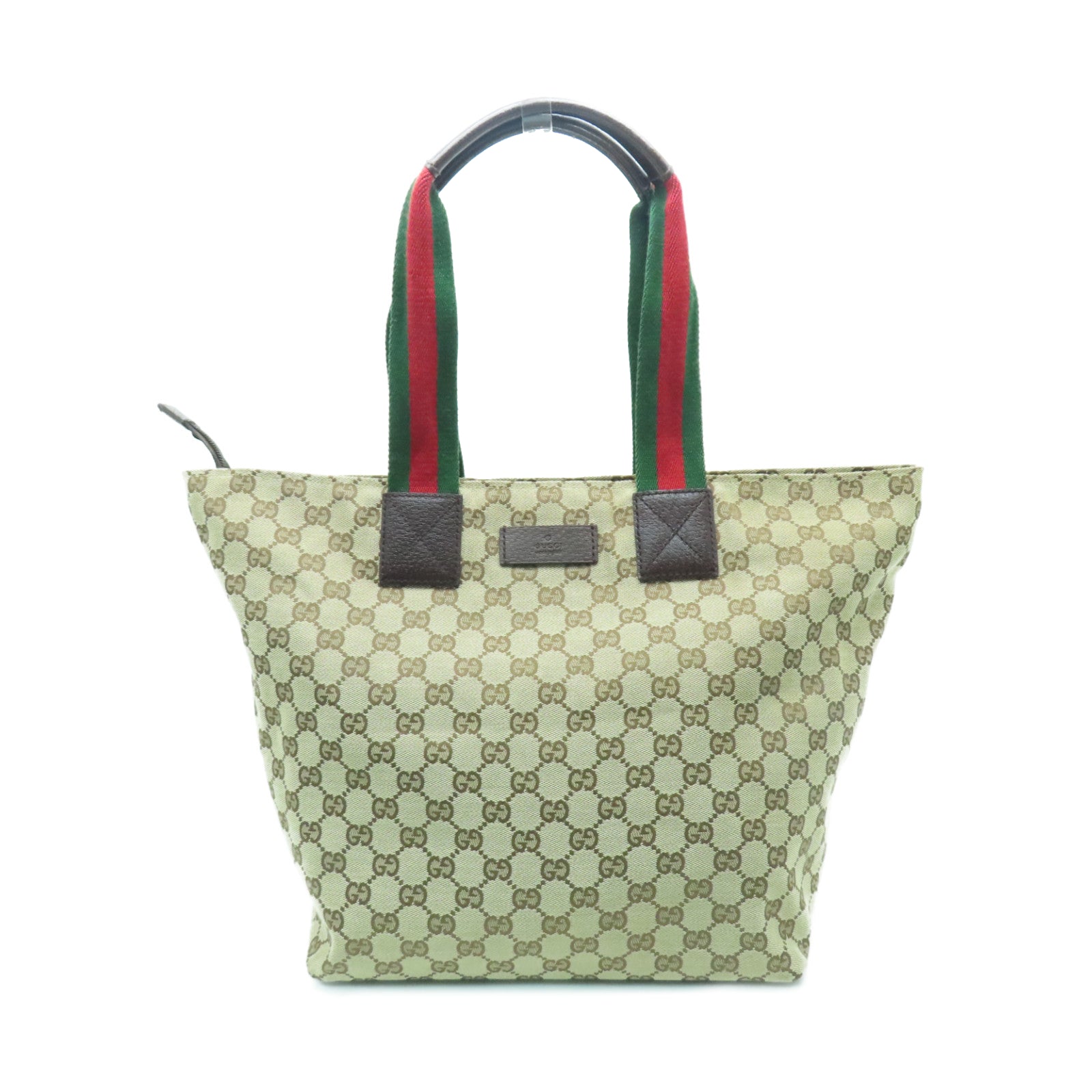 GUCCI 帆布Hand Bag银扣手挽袋棕色