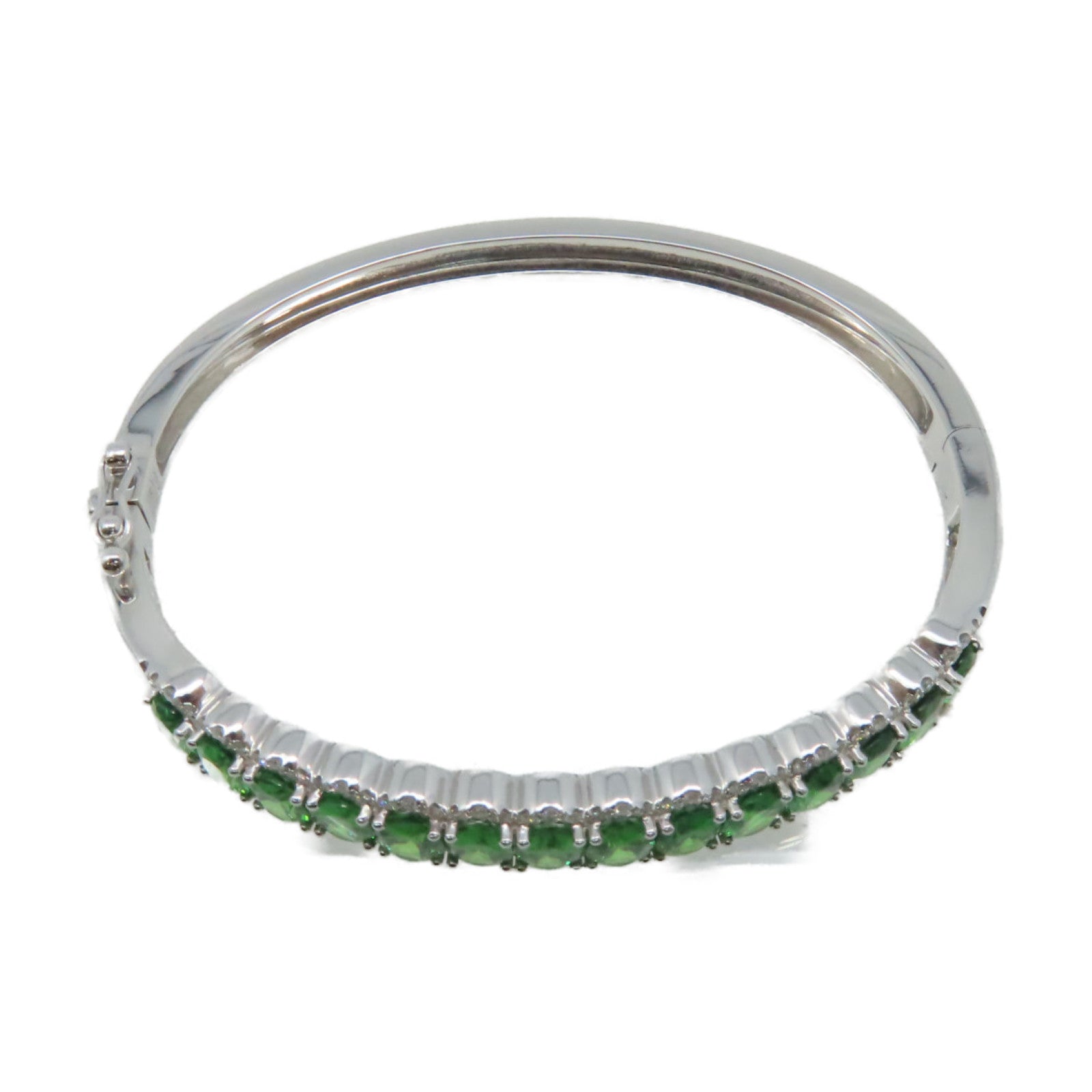JEWELRY 18K白金/6.98ct沙弗萊寶石/0.465ct鑽石Tsavorite Diamond Bracelet手鐲