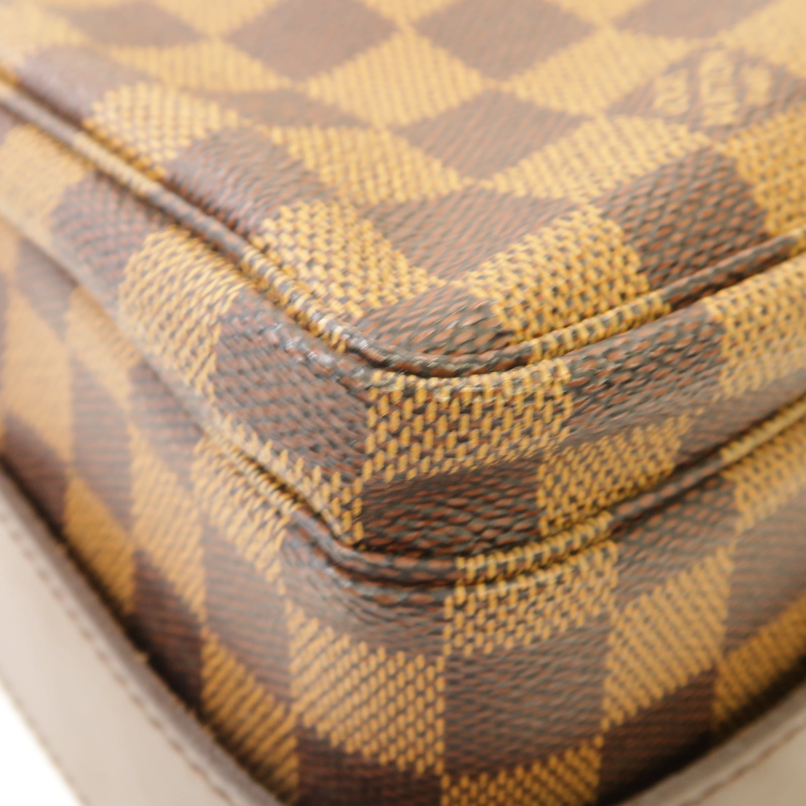 LOUIS VUITTON Damier Naviglio金扣肩背袋棕色