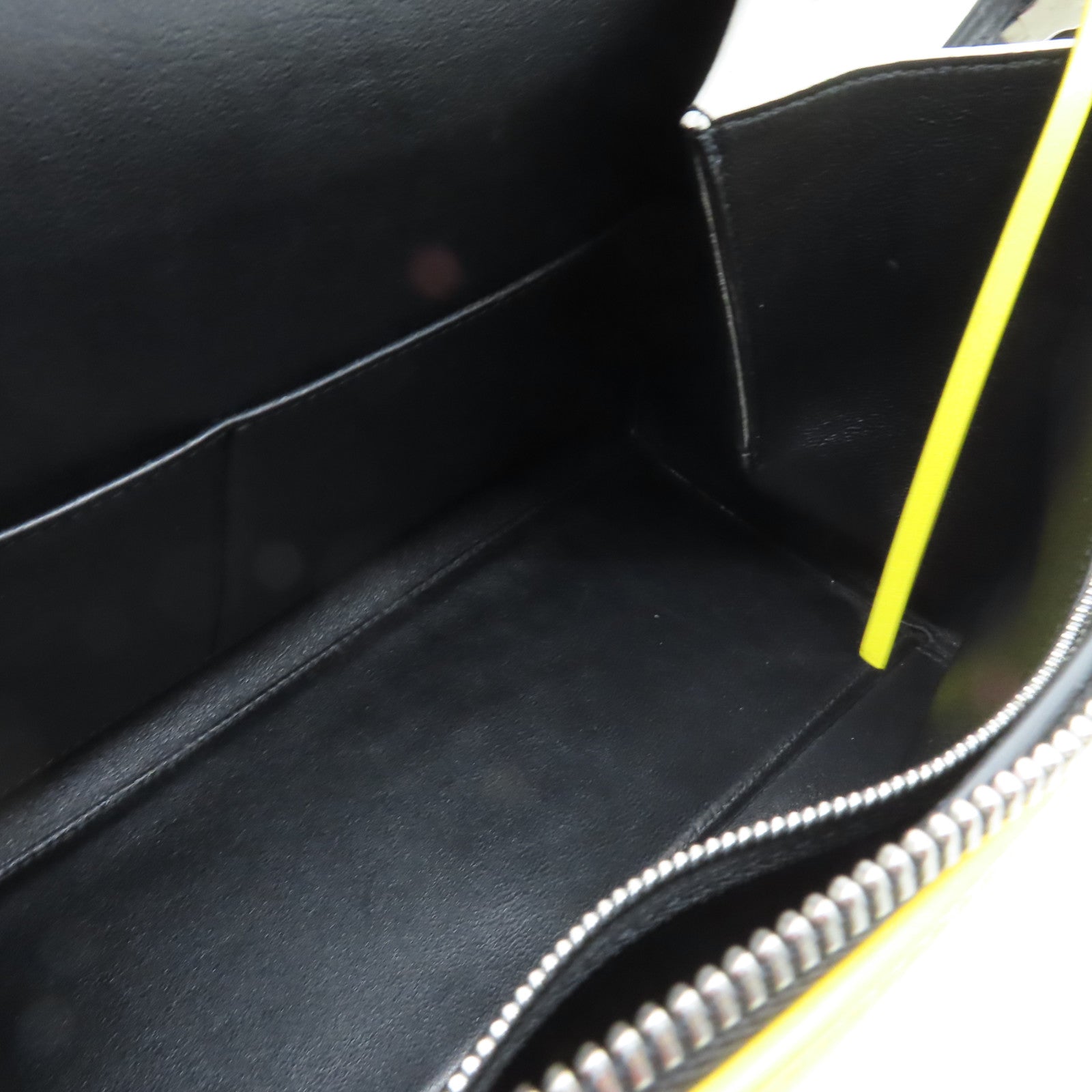 CELINE 牛皮皮革Edge Handbag銀扣手挽袋黃色/黑色/白色
