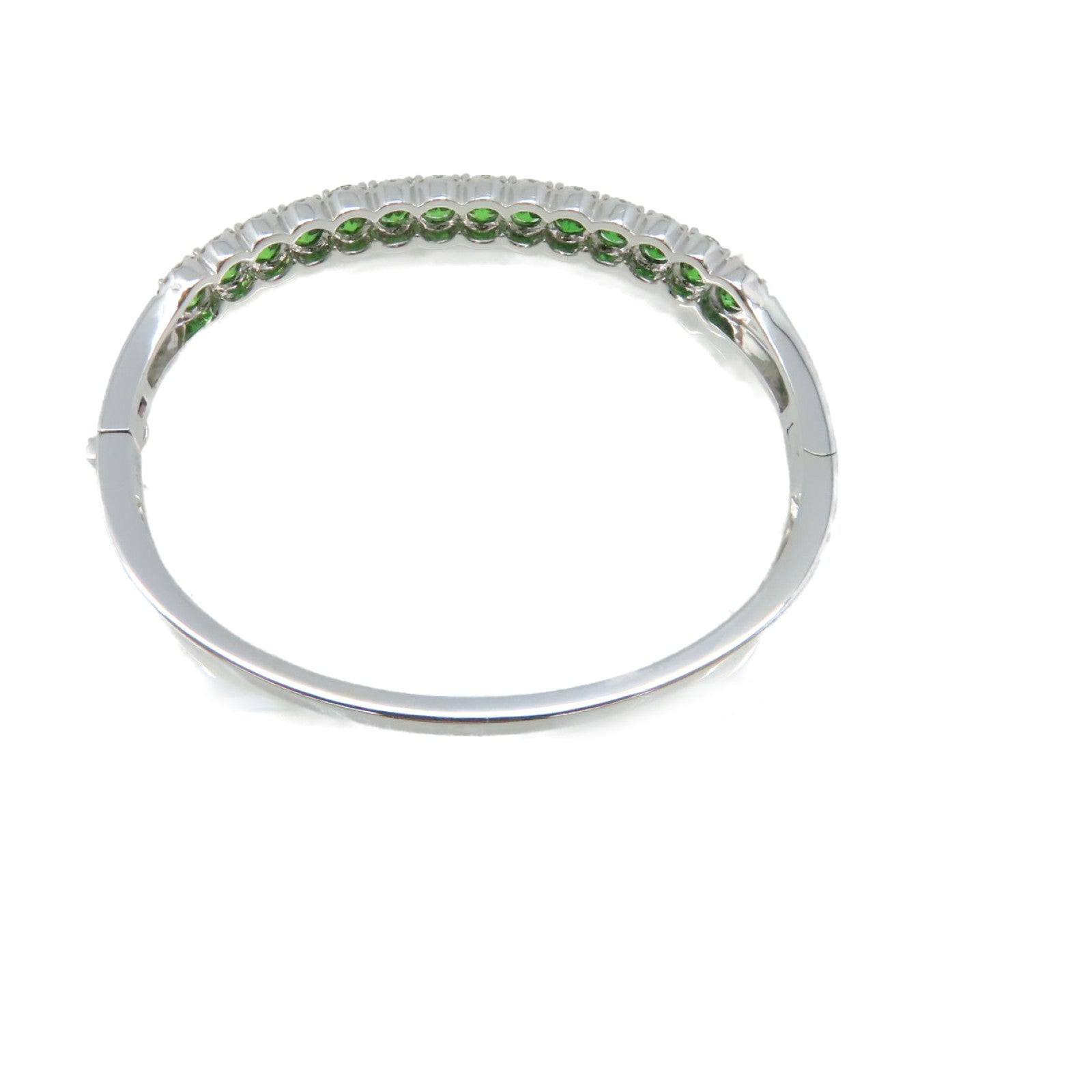 JEWELRY 18K白金/6.98ct沙弗萊寶石/0.465ct鑽石Tsavorite Diamond Bracelet手鐲