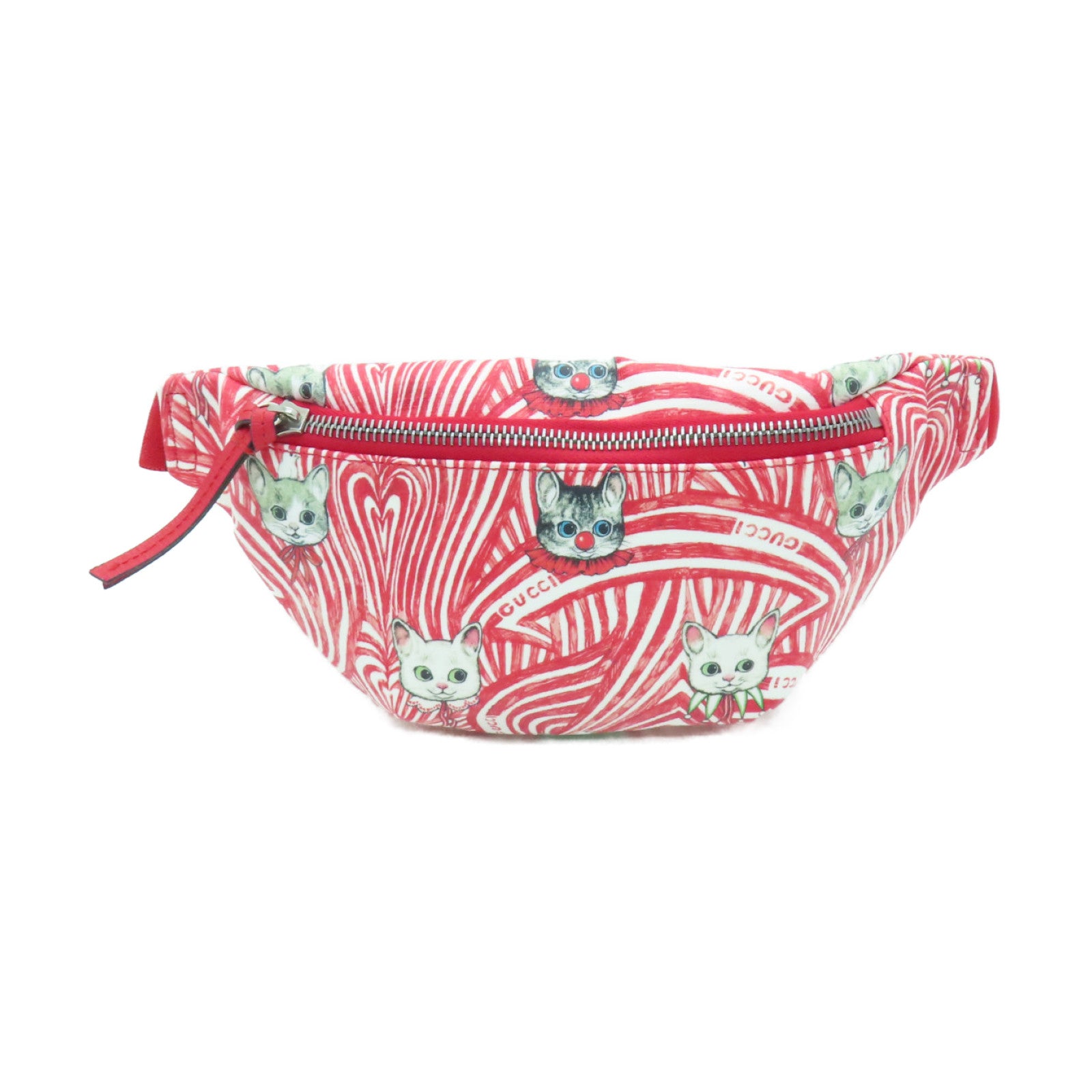 GUCCI Coated Canvas Waist Bag Red/White