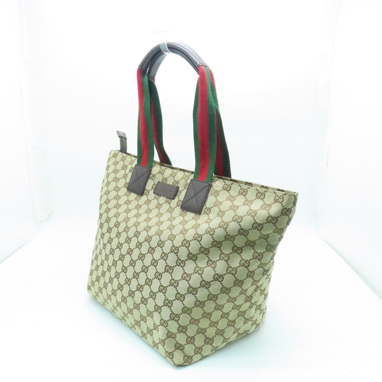 GUCCI 帆布Hand Bag银扣手挽袋棕色