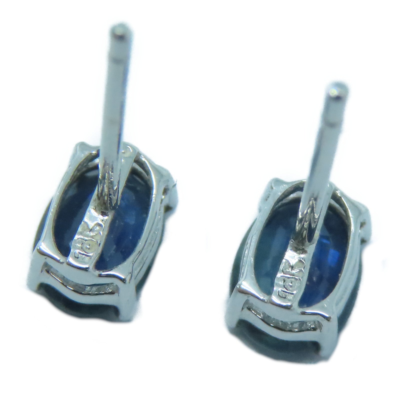 JEWELRY 18K白金Sapphire Earrings藍寶石耳環