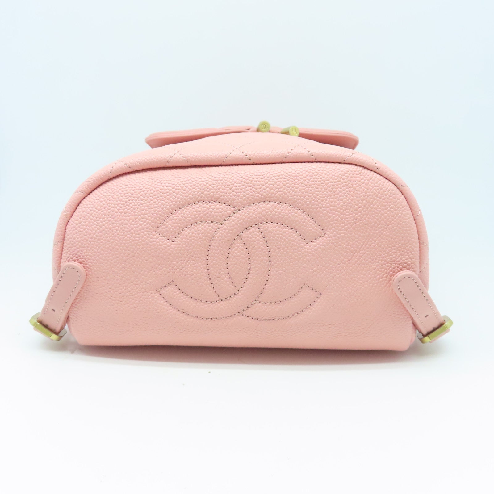 CHANEL 菱格牛皮皮革Backpack金扣背包粉紅色