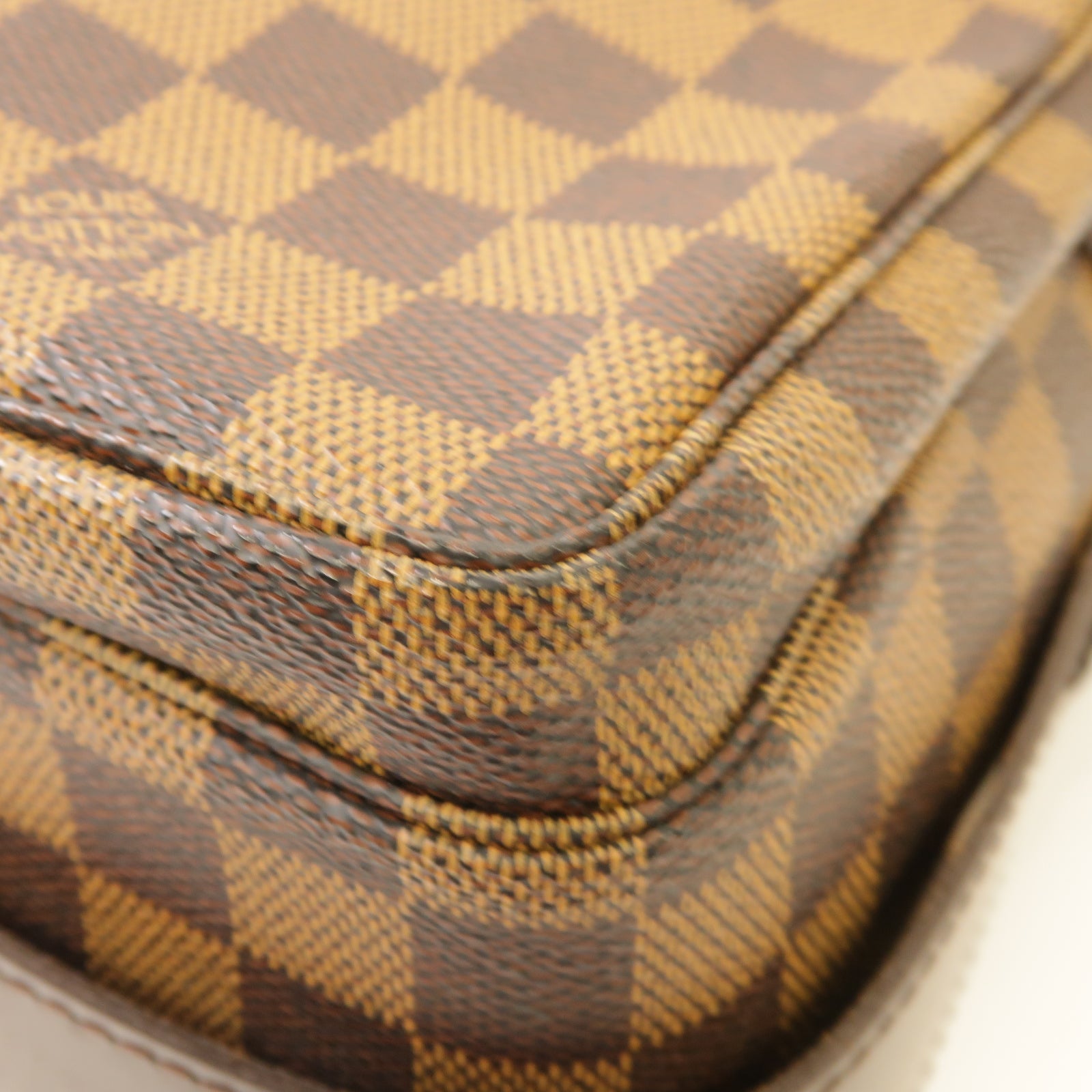 LOUIS VUITTON Damier Naviglio金扣肩背袋棕色