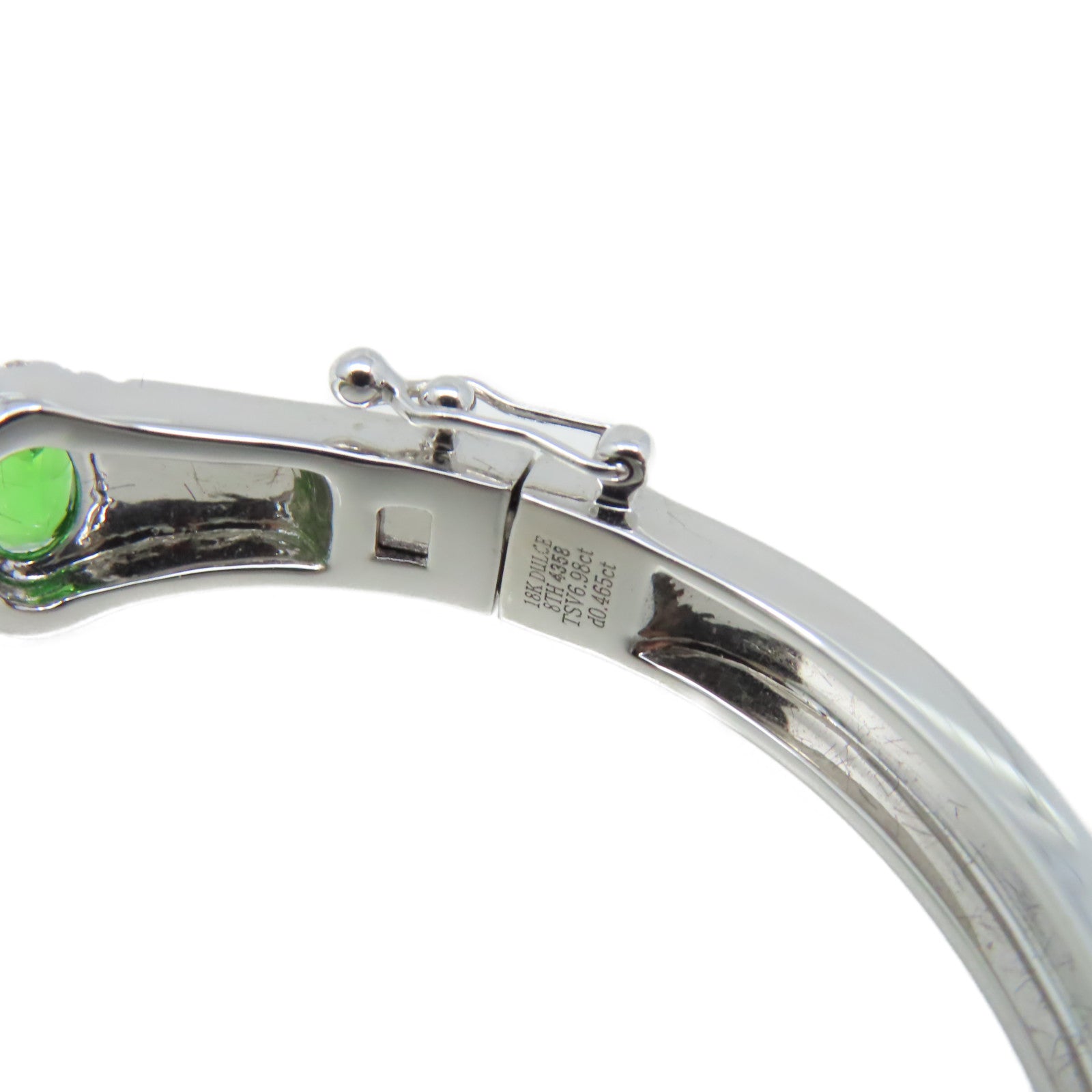 JEWELRY 18K白金/6.98ct沙弗萊寶石/0.465ct鑽石Tsavorite Diamond Bracelet手鐲