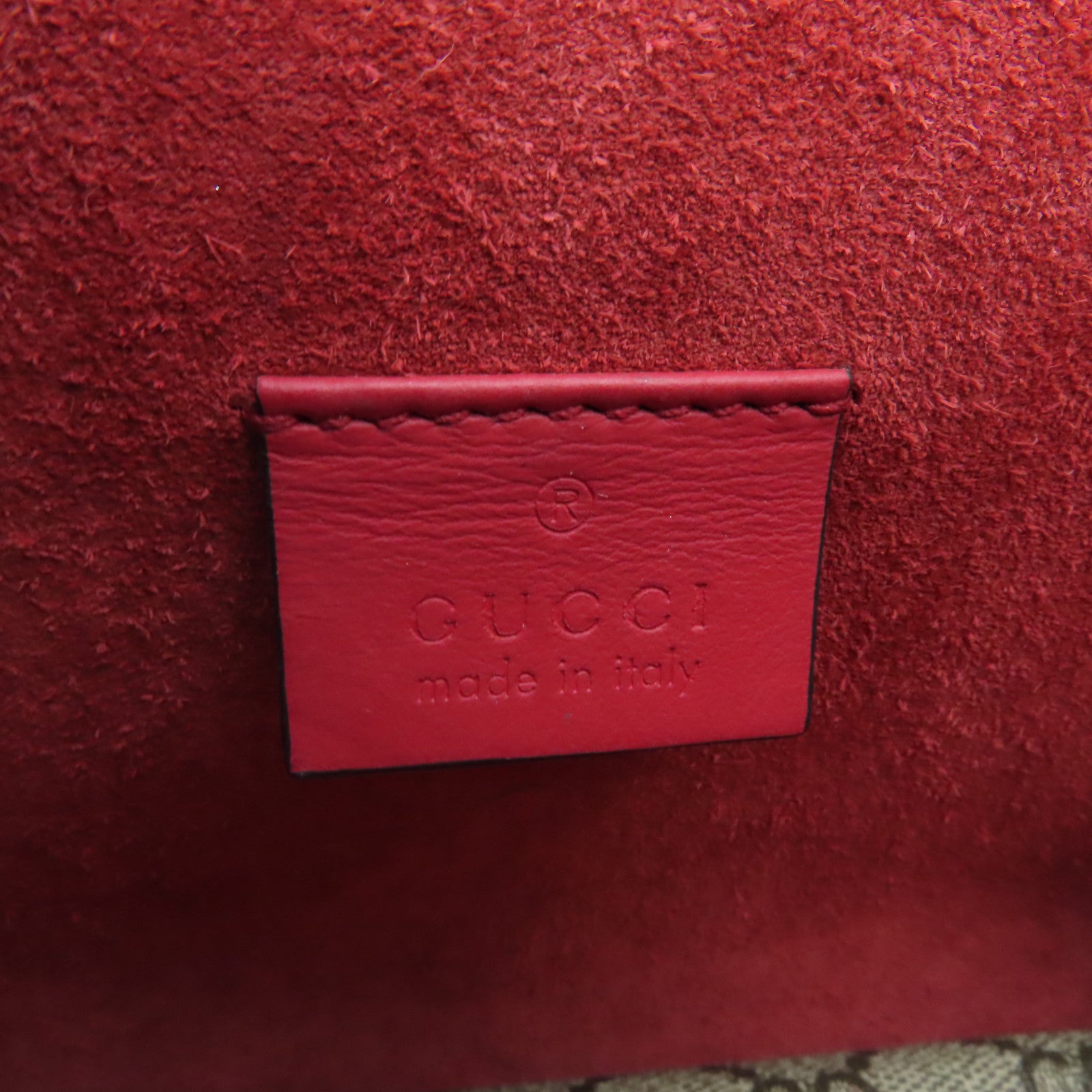 GUCCI 塗層帆布Dioysus GG Mini銀扣鏈帶肩背袋棕色