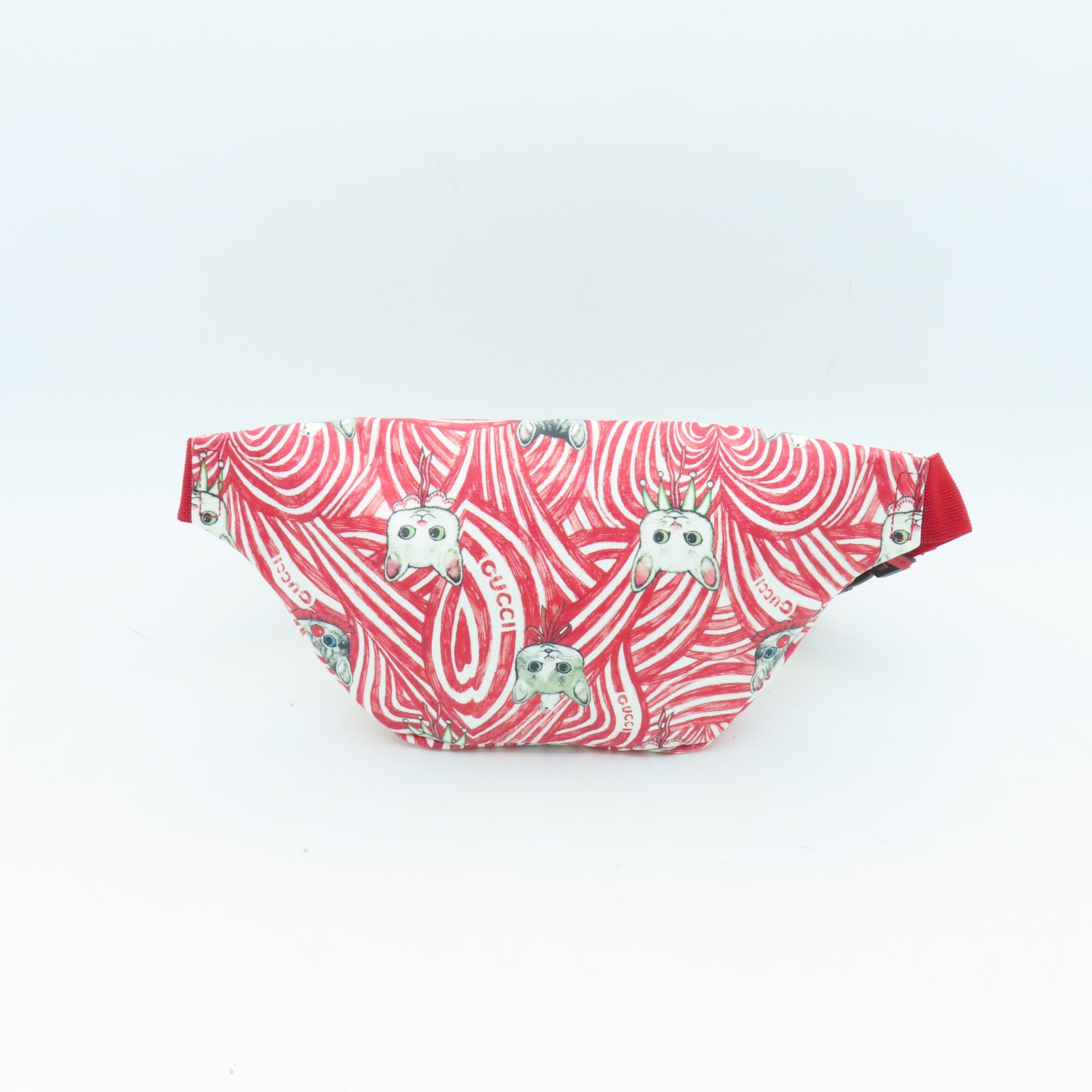 GUCCI Coated Canvas Waist Bag Red/White
