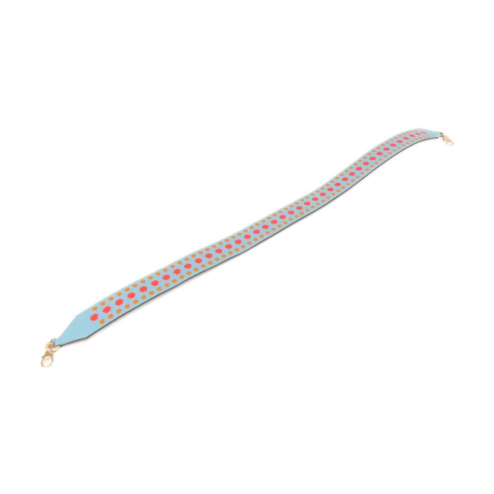 HERMES Veau Epsom皮革Strap銀扣肩帶北方藍色