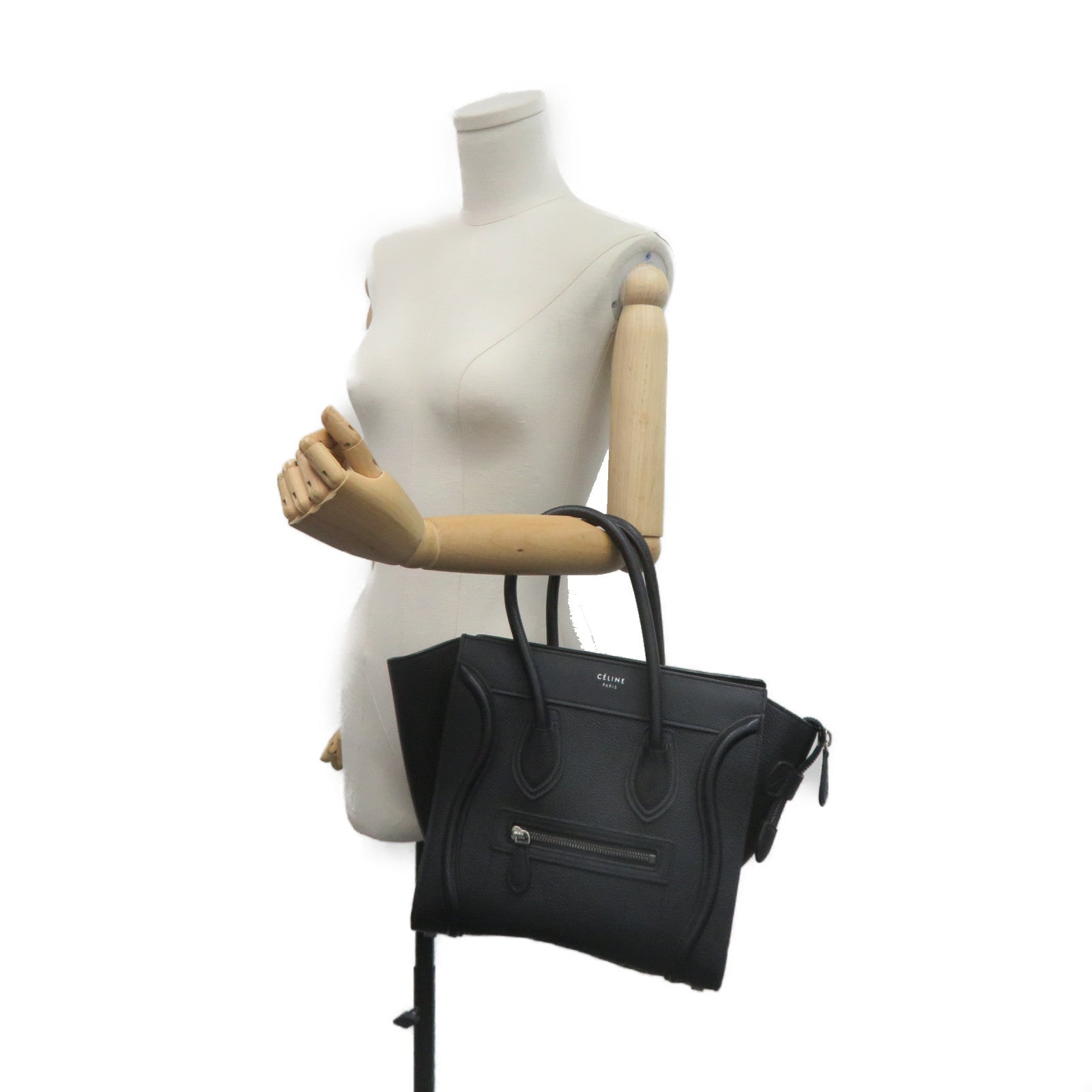 CELINE 【激減優惠】牛皮皮革Micro Luggage Hand Bag手挽袋黑色