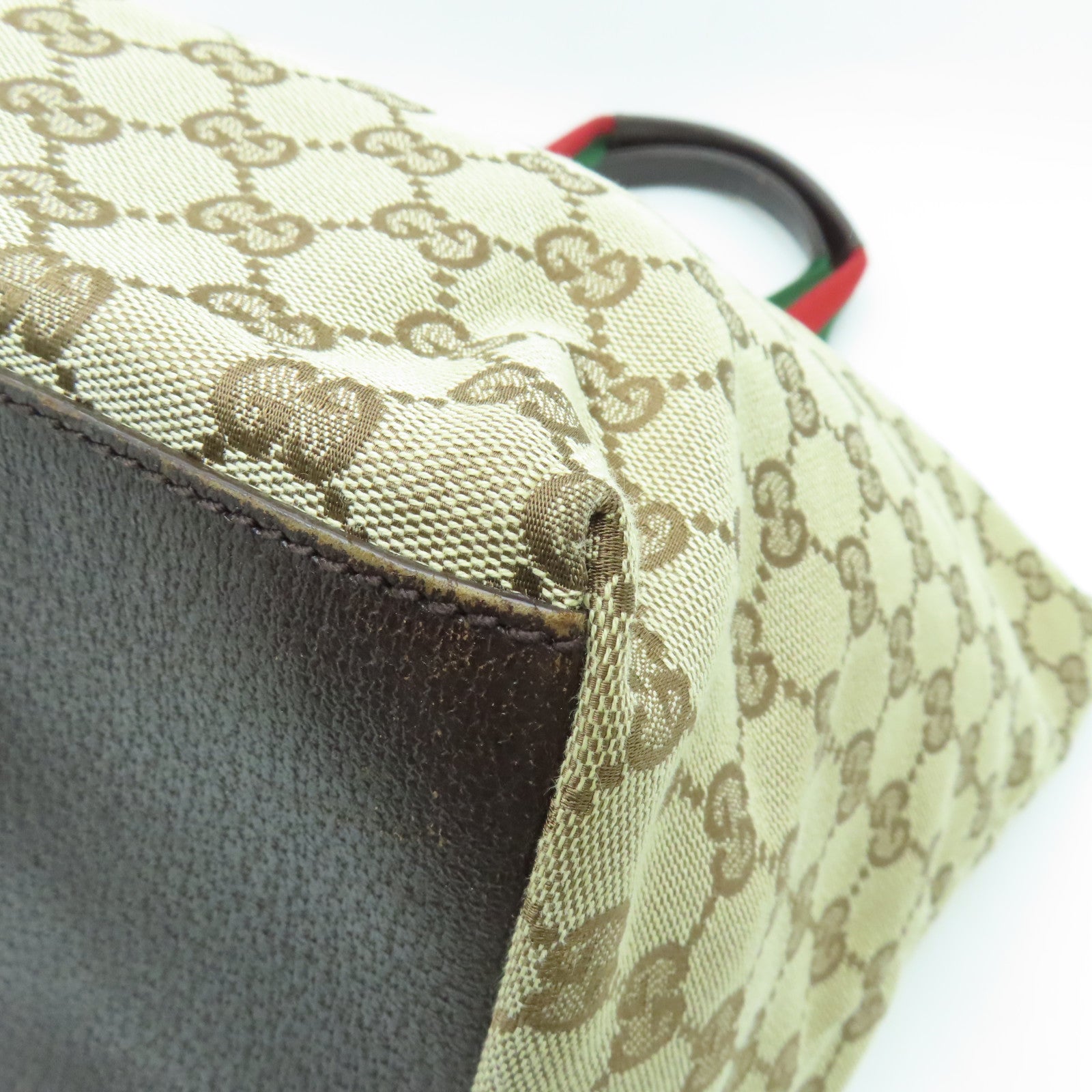 GUCCI 帆布Hand Bag银扣手挽袋棕色