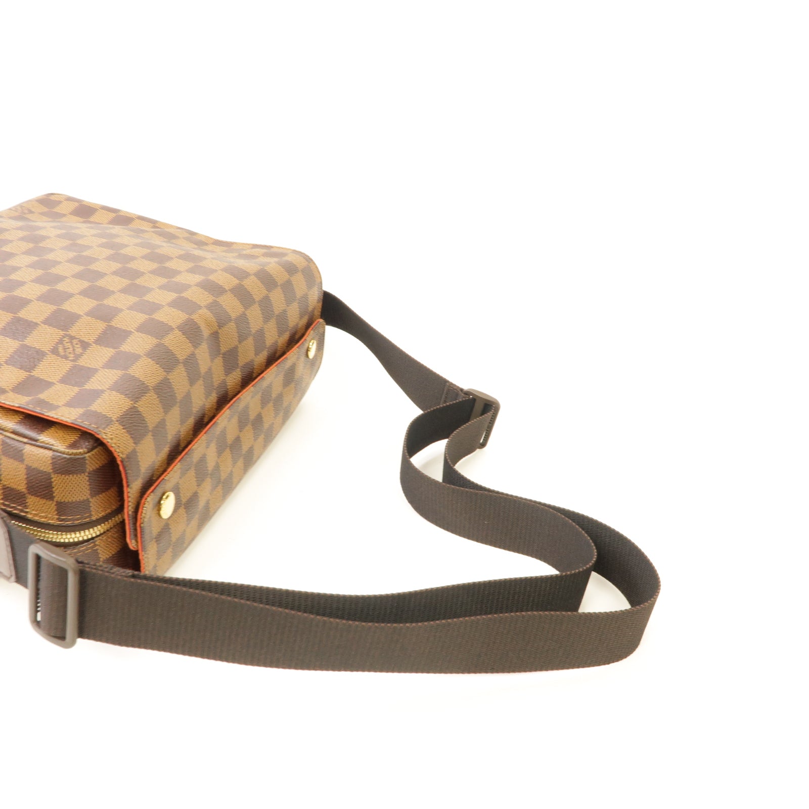 LOUIS VUITTON Damier Naviglio金扣肩背袋棕色