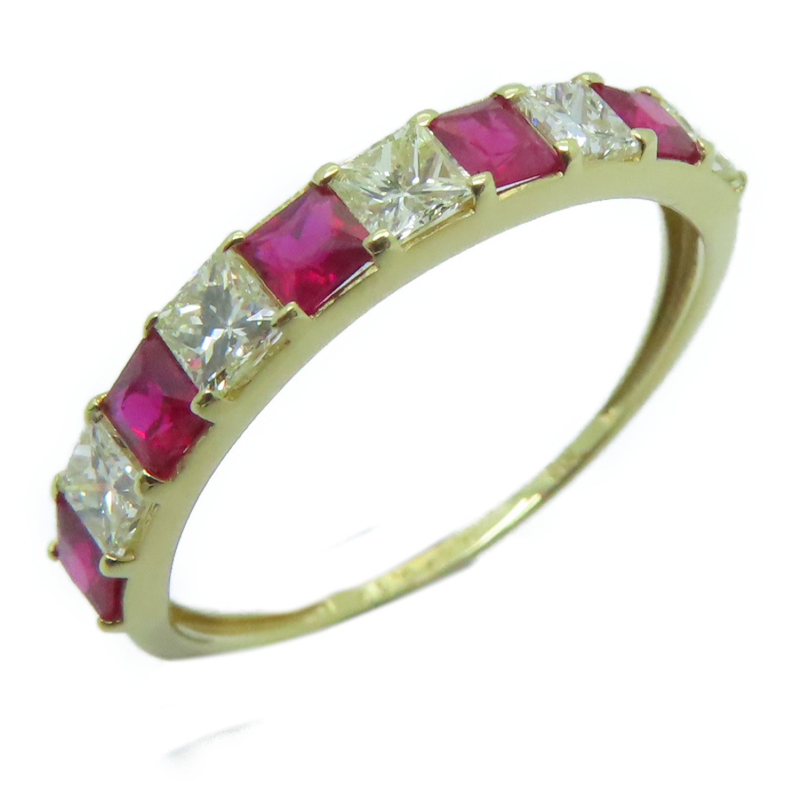 JEWELRY 【激減優惠】18K黃金Ruby Ring 0.50ct紅寶石/0.50ct鑽石戒指US#6