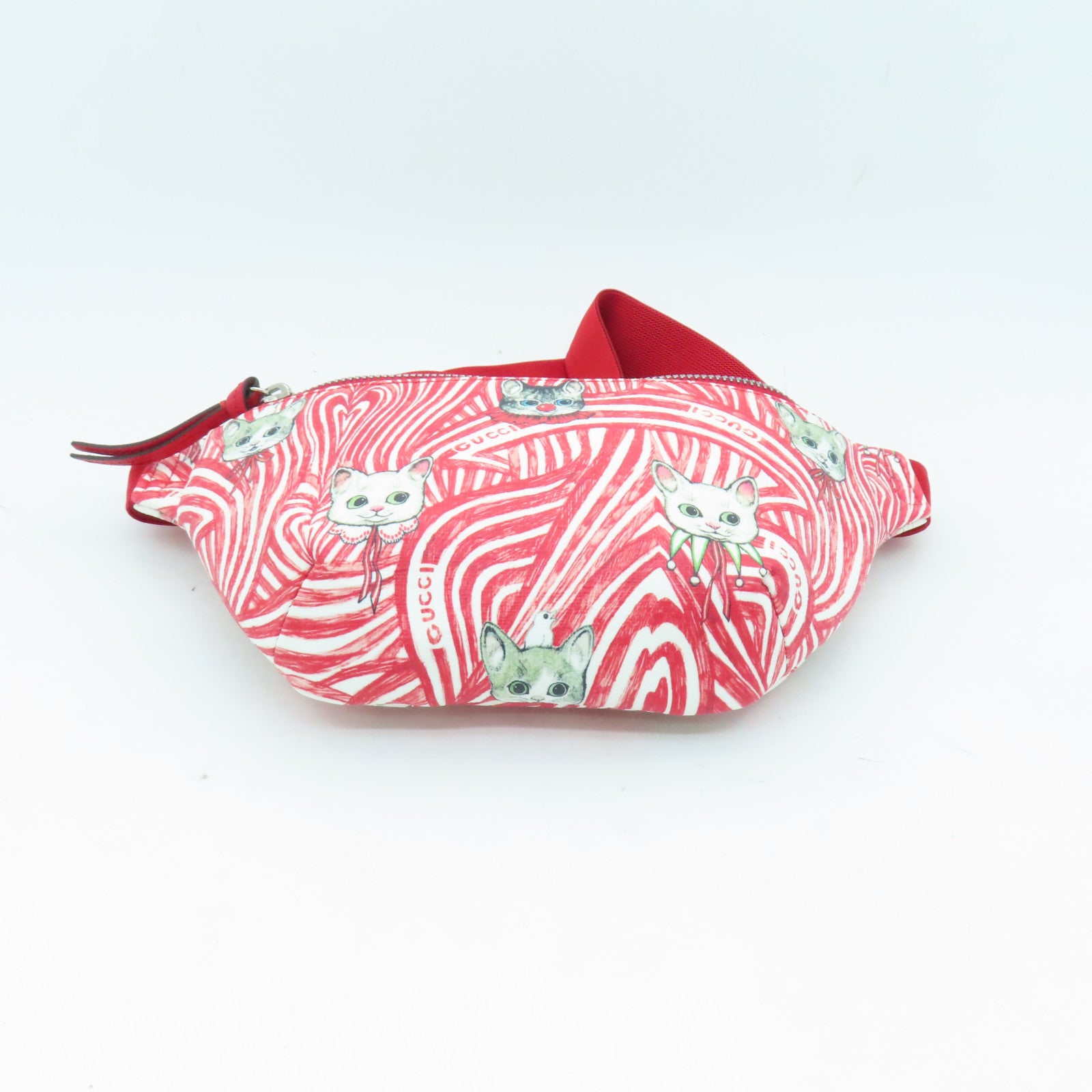 GUCCI Coated Canvas Waist Bag Red/White