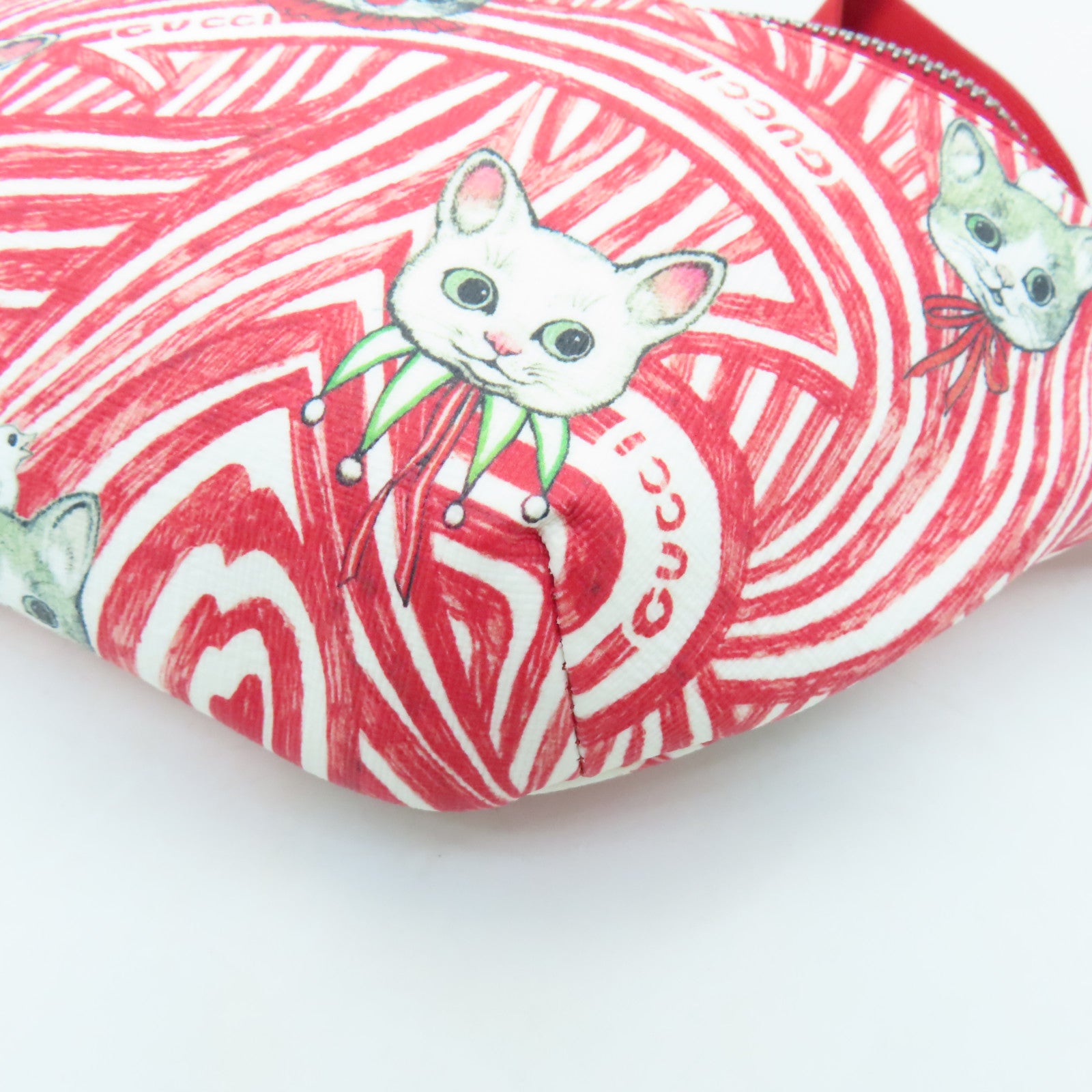 GUCCI Coated Canvas Waist Bag Red/White