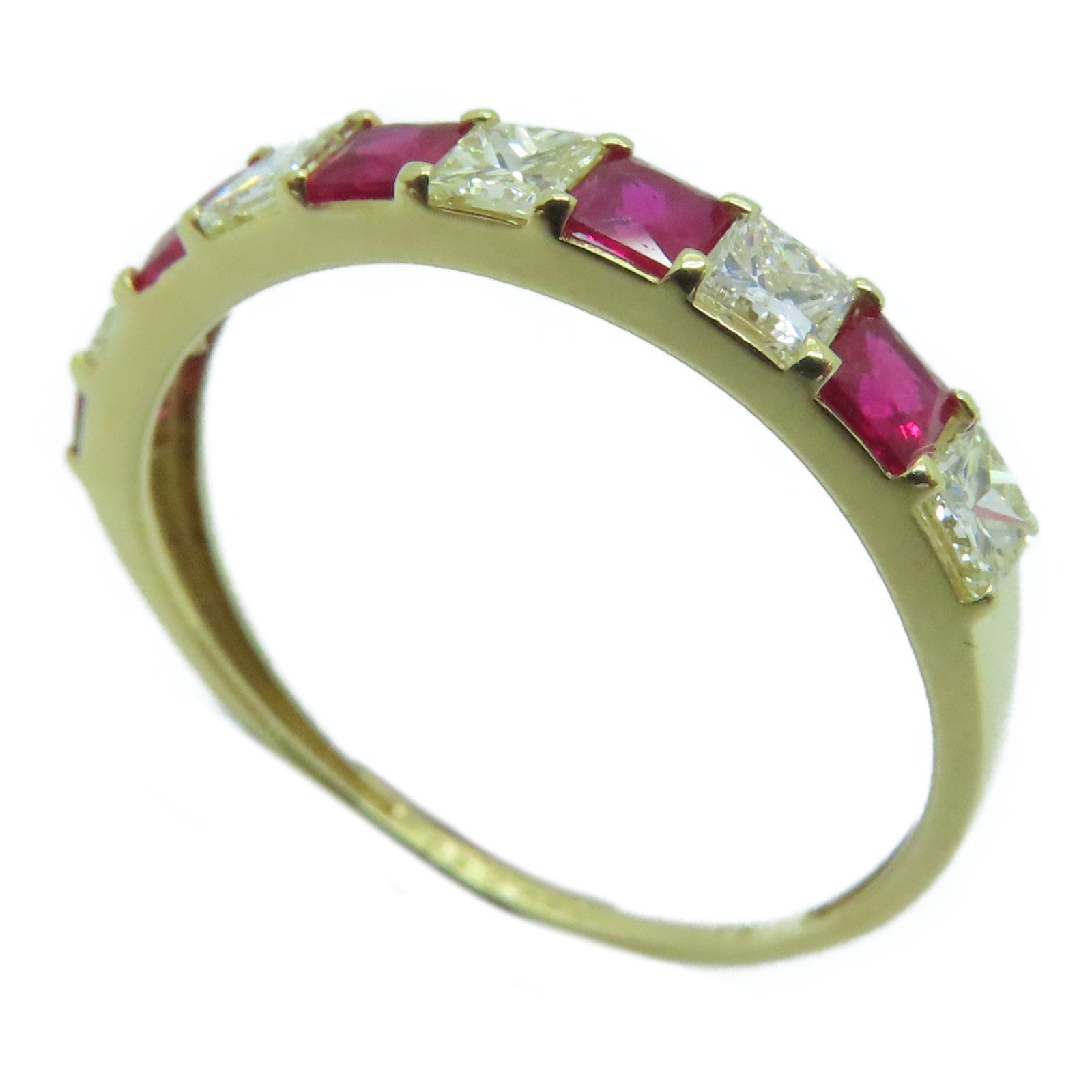 JEWELRY 【激減優惠】18K黃金Ruby Ring 0.50ct紅寶石/0.50ct鑽石戒指US#6