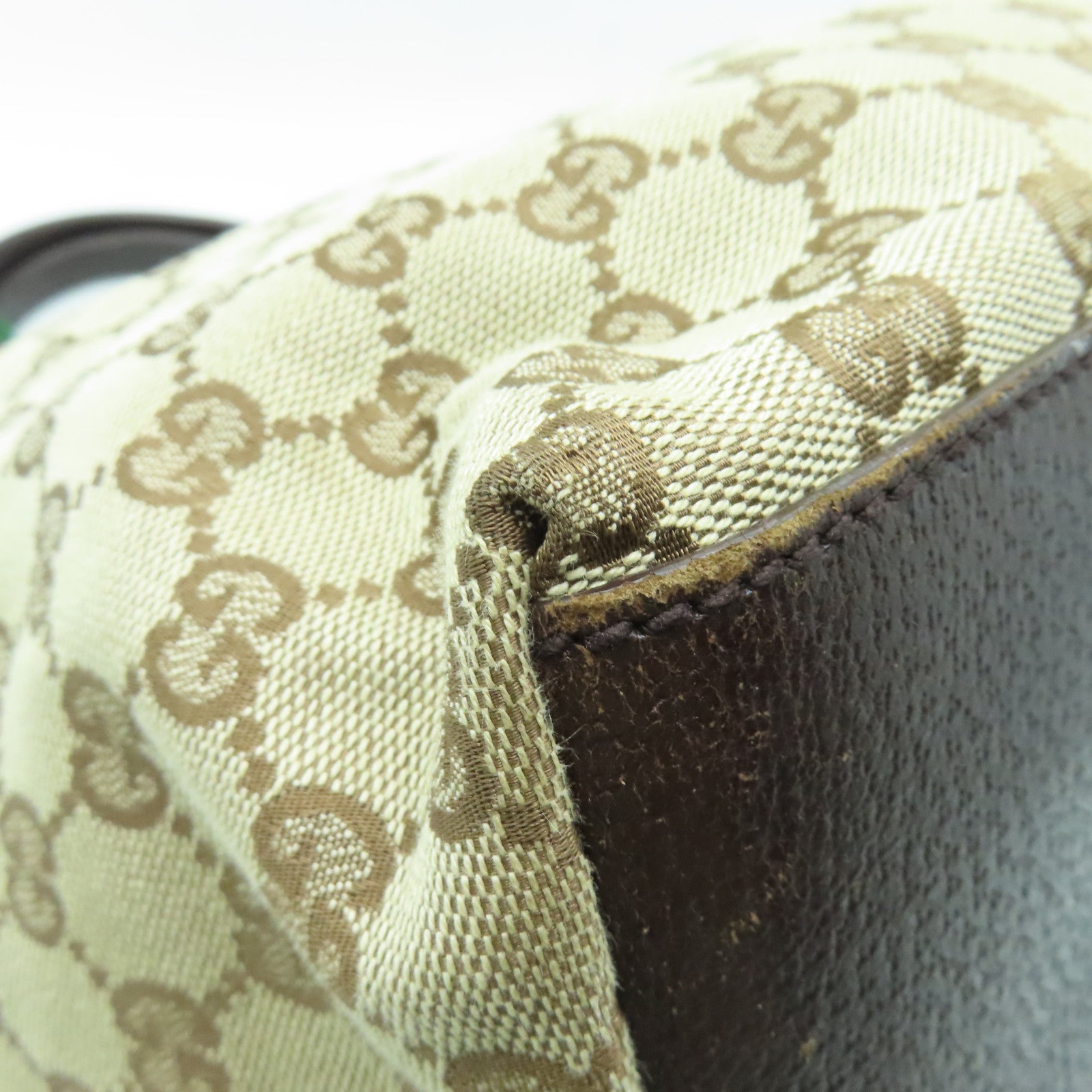 GUCCI 帆布Hand Bag银扣手挽袋棕色
