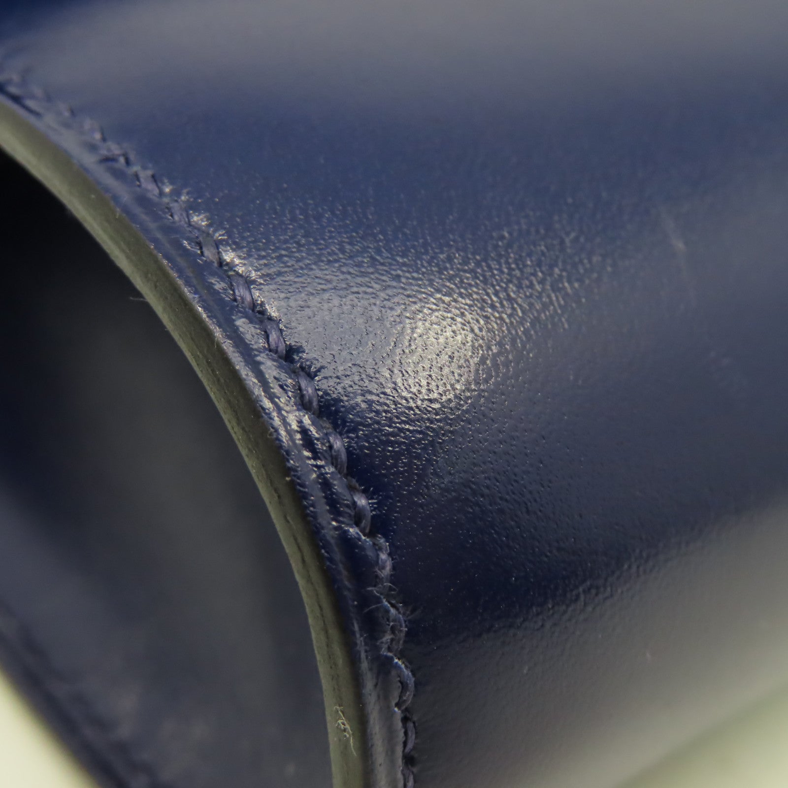 HERMES BoxCalfskin皮革Egee Clutch銀扣手拿包Navy深藍色