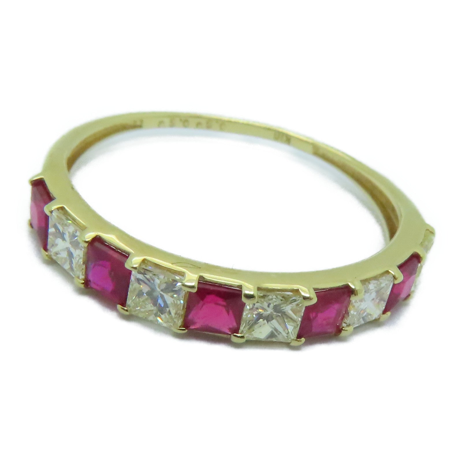 JEWELRY 【激減優惠】18K黃金Ruby Ring 0.50ct紅寶石/0.50ct鑽石戒指US#6