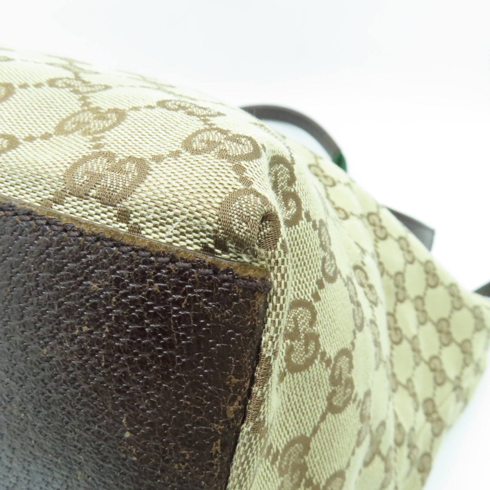 GUCCI 帆布Hand Bag银扣手挽袋棕色