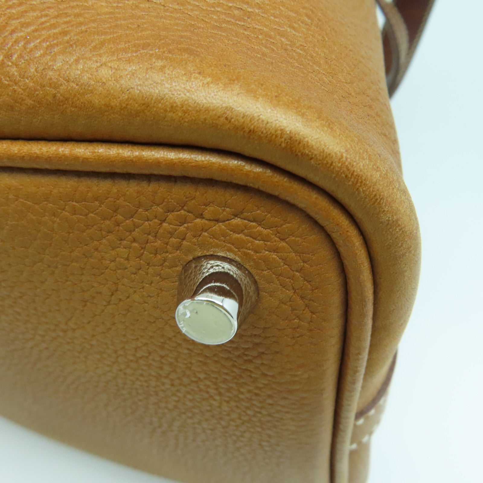 HERMES Barenia皮革Picotin PM银扣手挽袋啡色