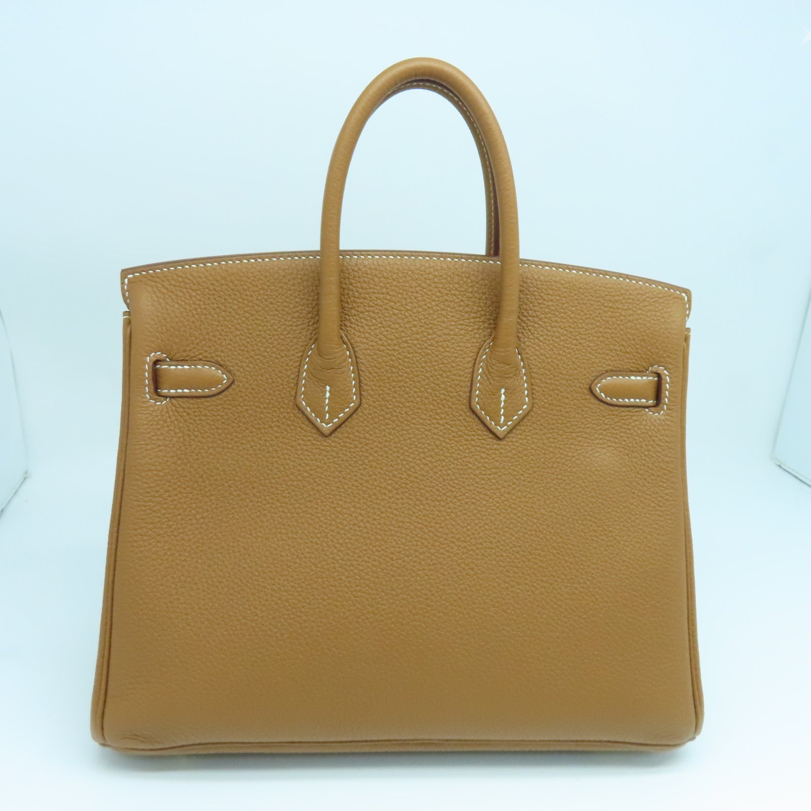 HERMES Clemence皮革Birkin 25金扣手挽袋Gold/啡色