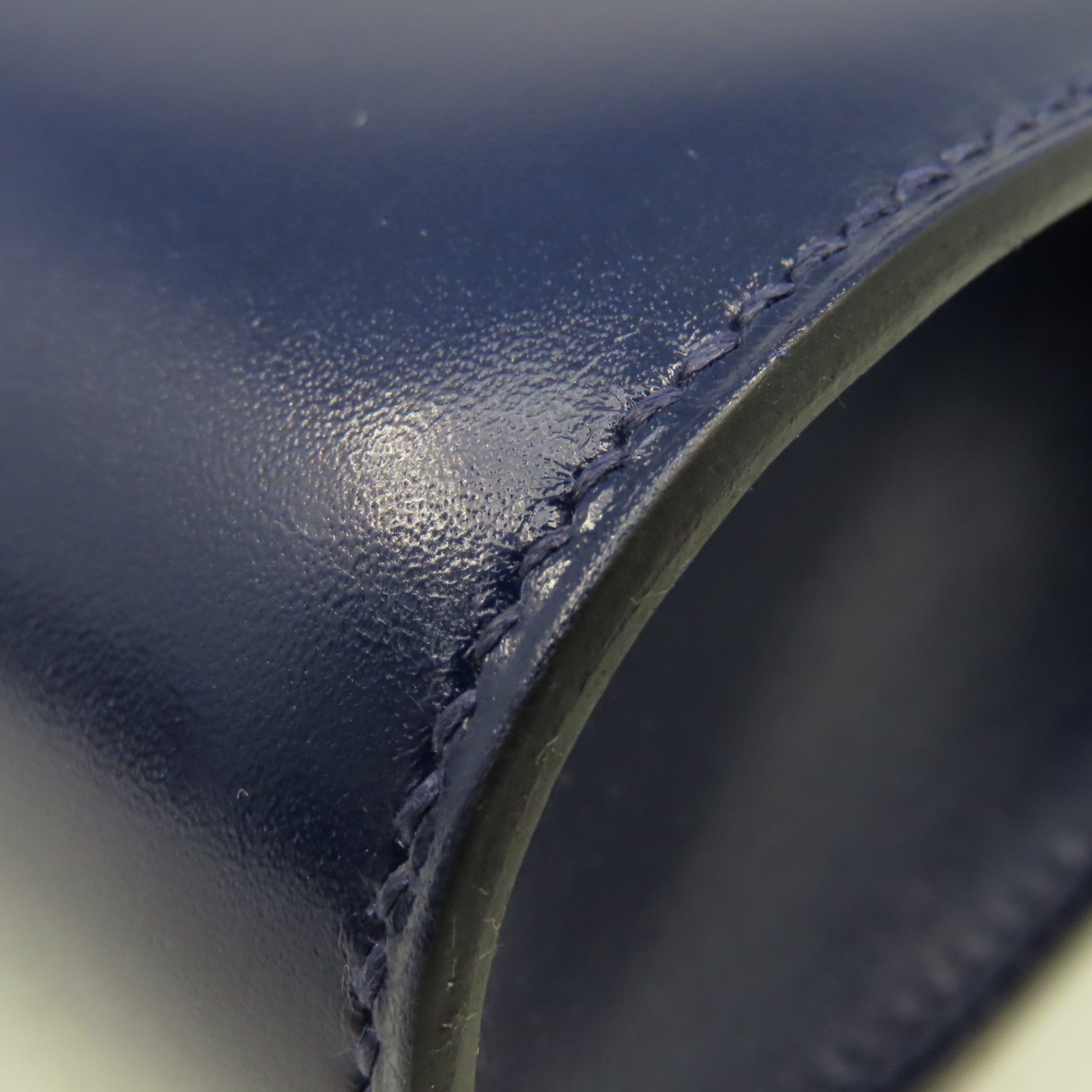 HERMES BoxCalfskin皮革Egee Clutch銀扣手拿包Navy深藍色