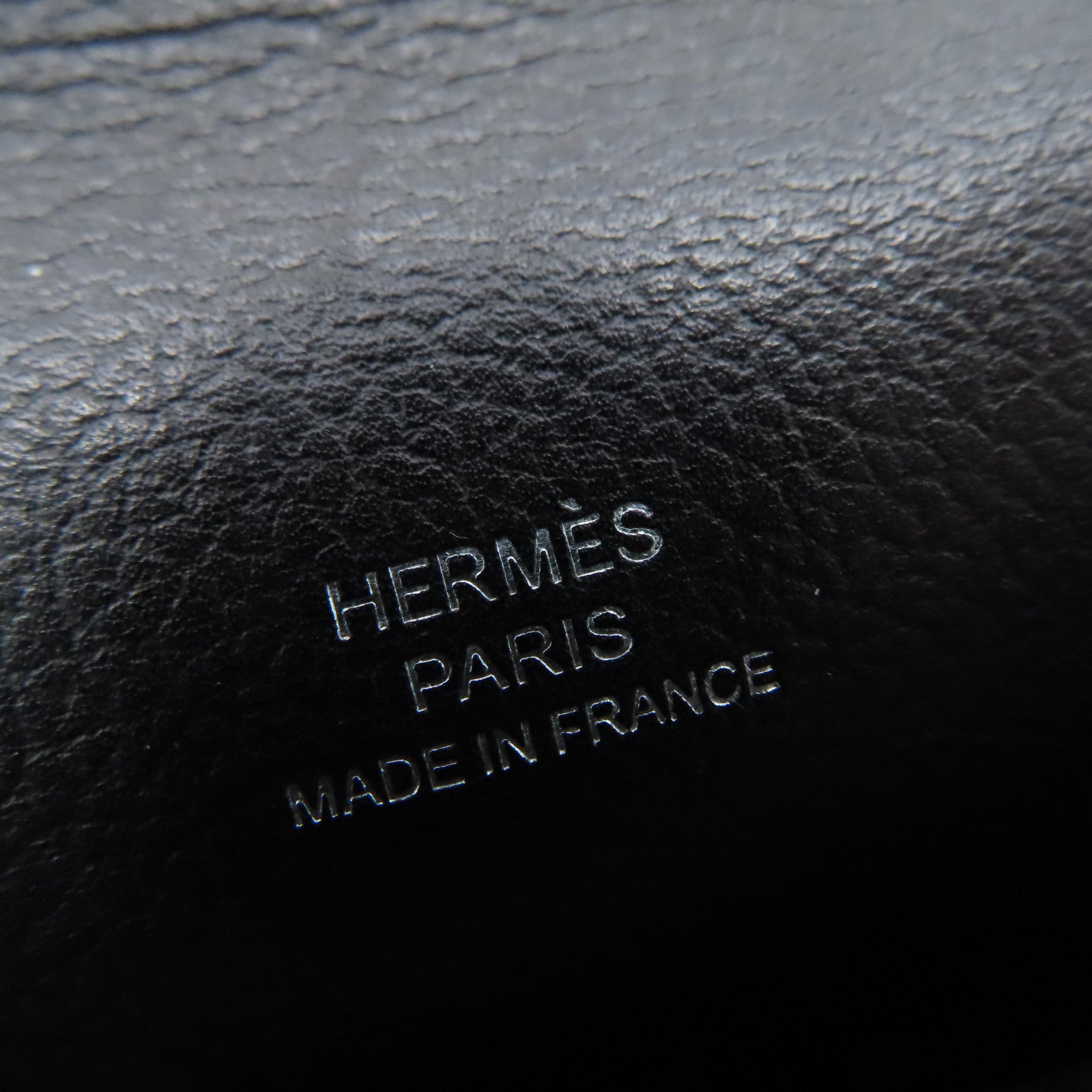 HERMES Evergrain/Evercolor皮革Pochette H Passant銀扣肩背袋藍色/黑色